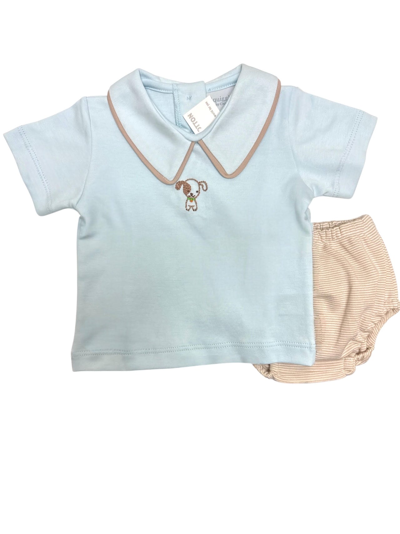 Squiggles Mini Sparky S/S Diaper Set W/Pointed Collar Shirt & Bloomer 367S/M710 5301