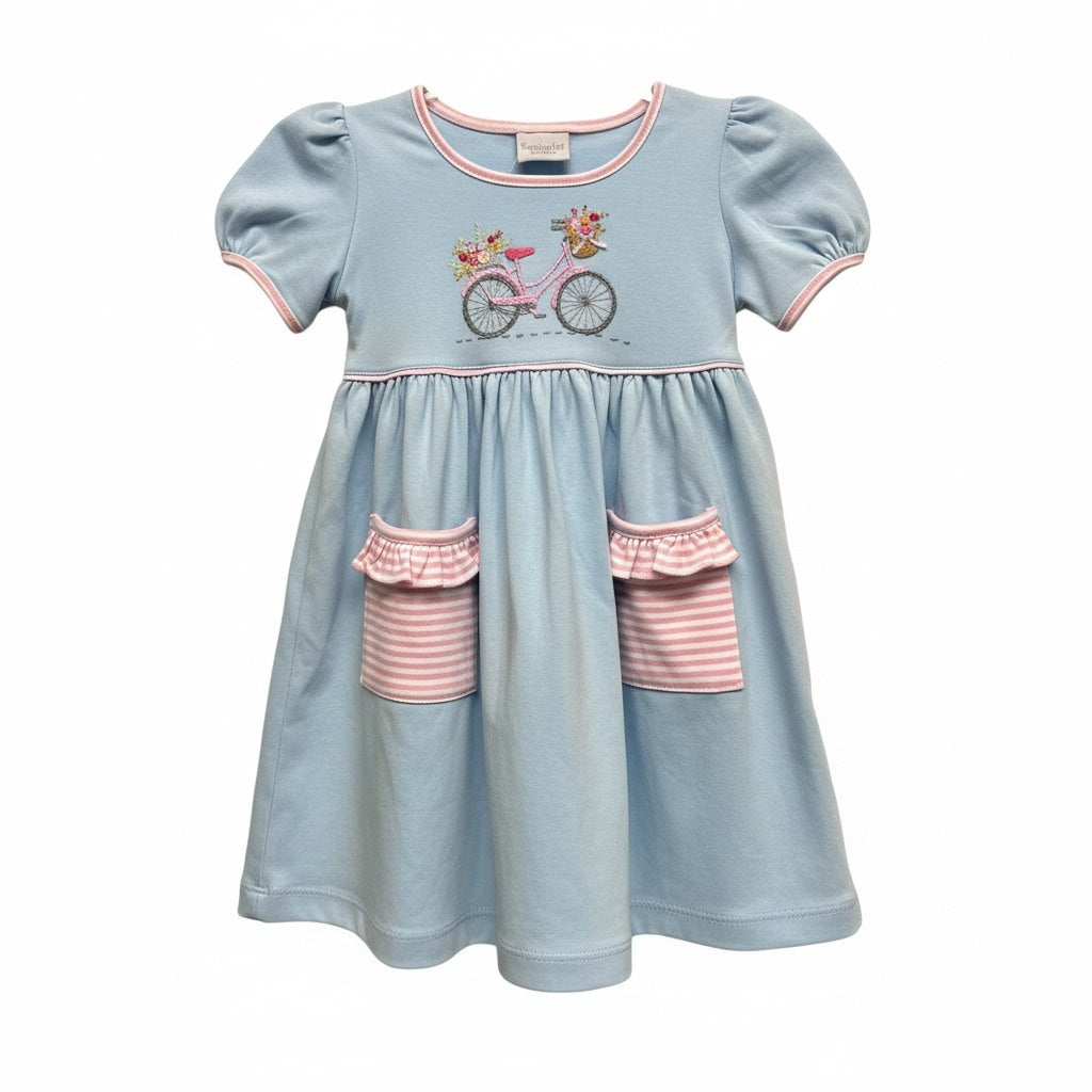 Squiggles Bicycle W/Flowers Popover Dress S/S 71/P474 5301