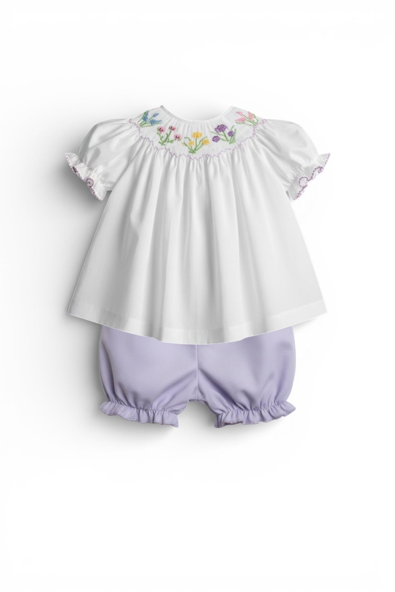 Lulu Bebe Flower Smocked Bishop Bloomer Set EMMA-B-* SPFL 5302