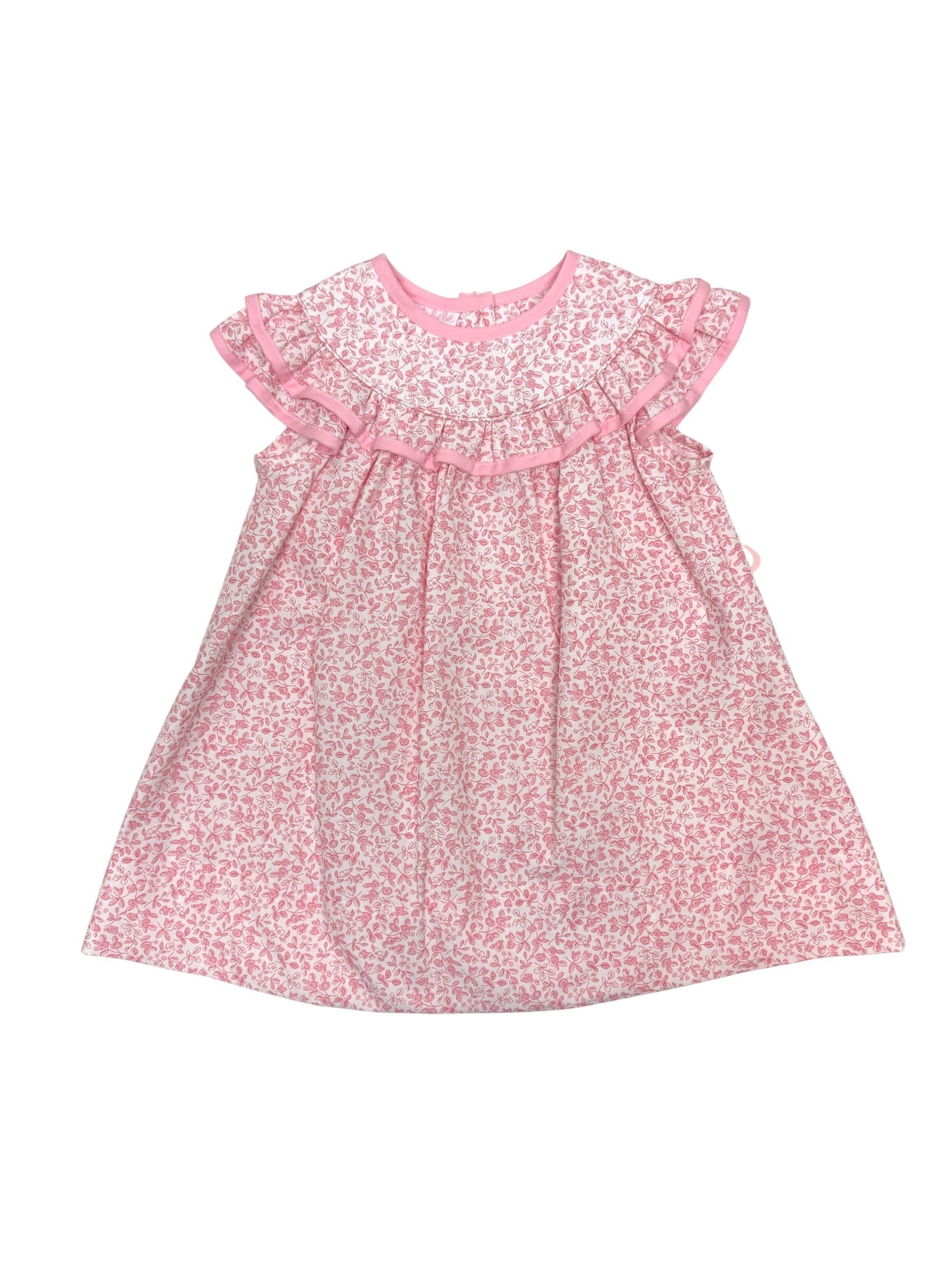 Petit Bebe Pink Floral Sleeveless Float W/Double Ruffles 155FB-MS26 5303
