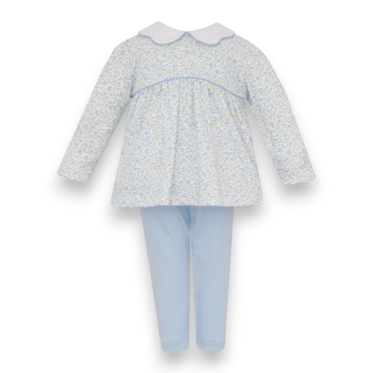 Petit Bebe Caroline Tiny Blue Floral Knit Tunic Set W/Blue Leggings L/S 402N-MF26 5308
