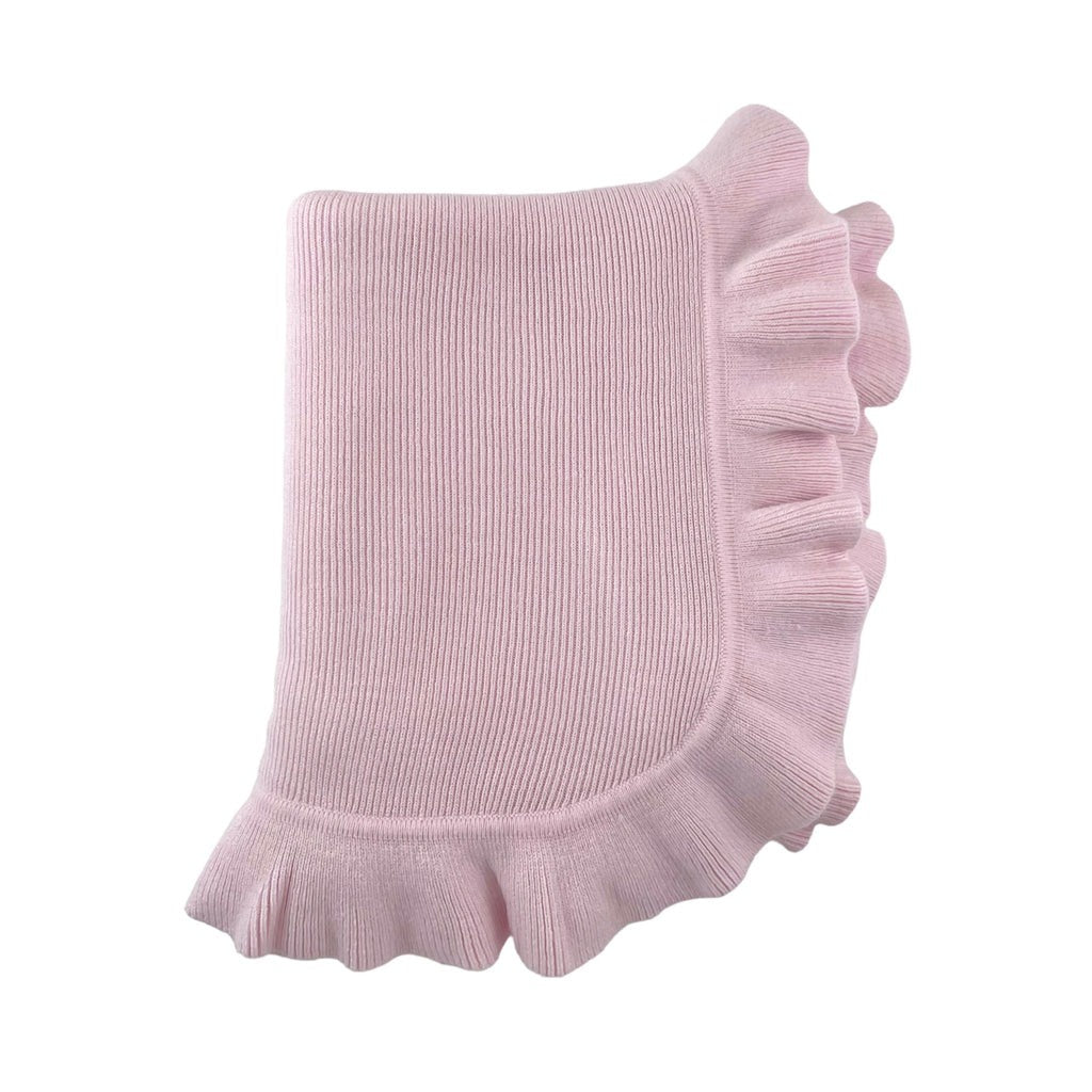 A Soft Idea Cashmere Like Acrylic Jersey Knit Ruffle Blanket 5207