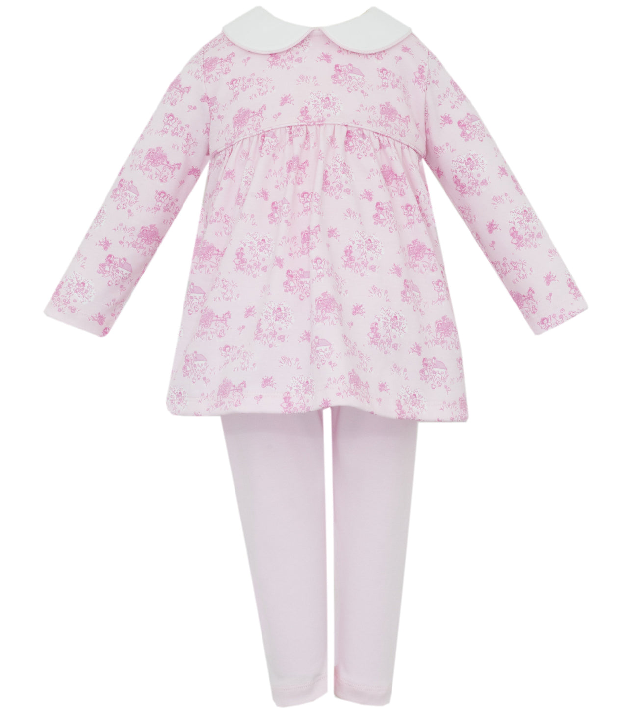 Petit Bebe french Toile Pink French Toile Print Tunic Set L/S 405N-MF25 5208
