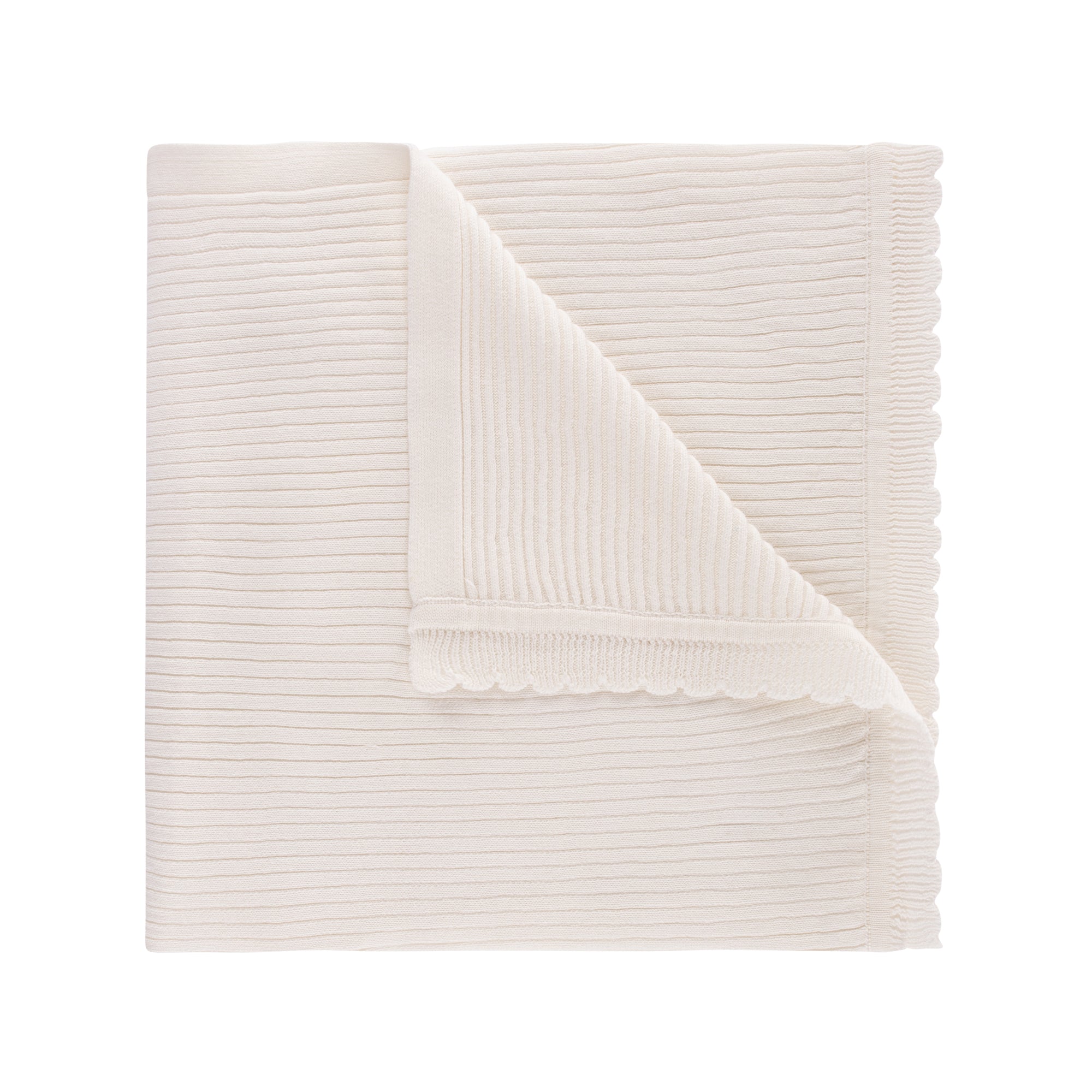 Feltman Scallop Trimmed Rib Knit Blanket 406 5009