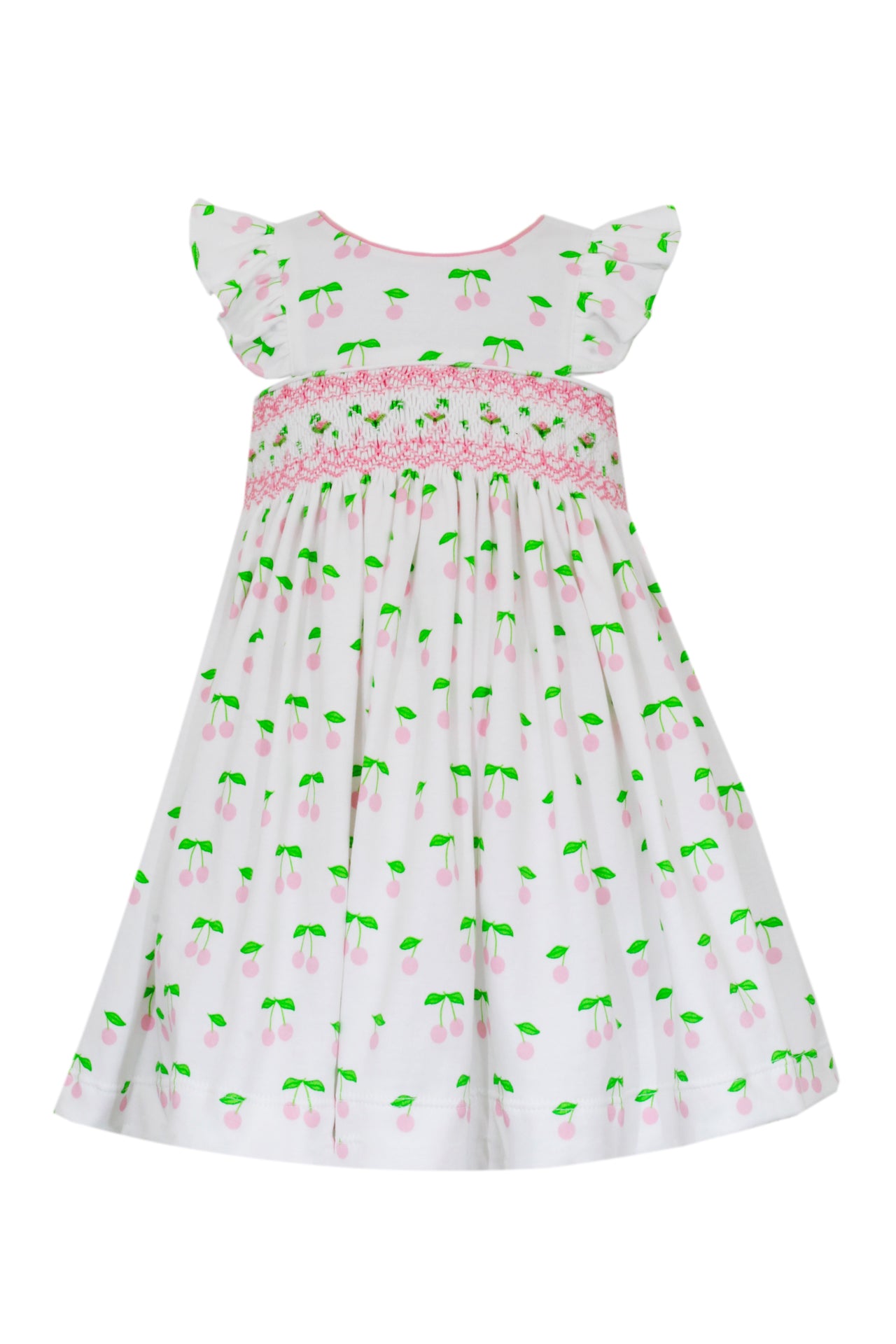 Petit Bebe Cherry white &Pink Print Sleeveless Dress 408D-MS24 5103