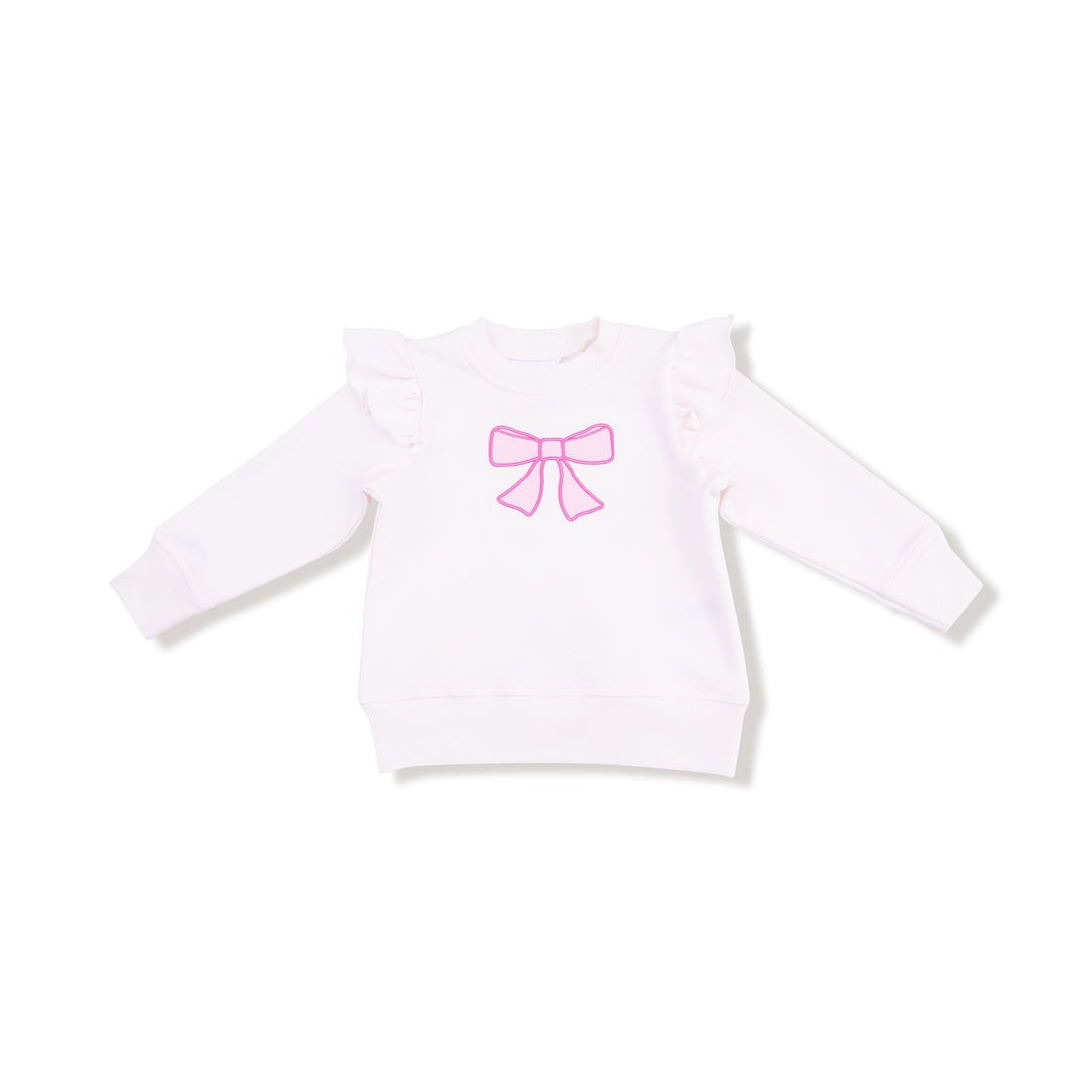 Angel Dear French Terry Pretty Bows Ruffle Sweatshirt W/Bow Applique  411-F25 5208