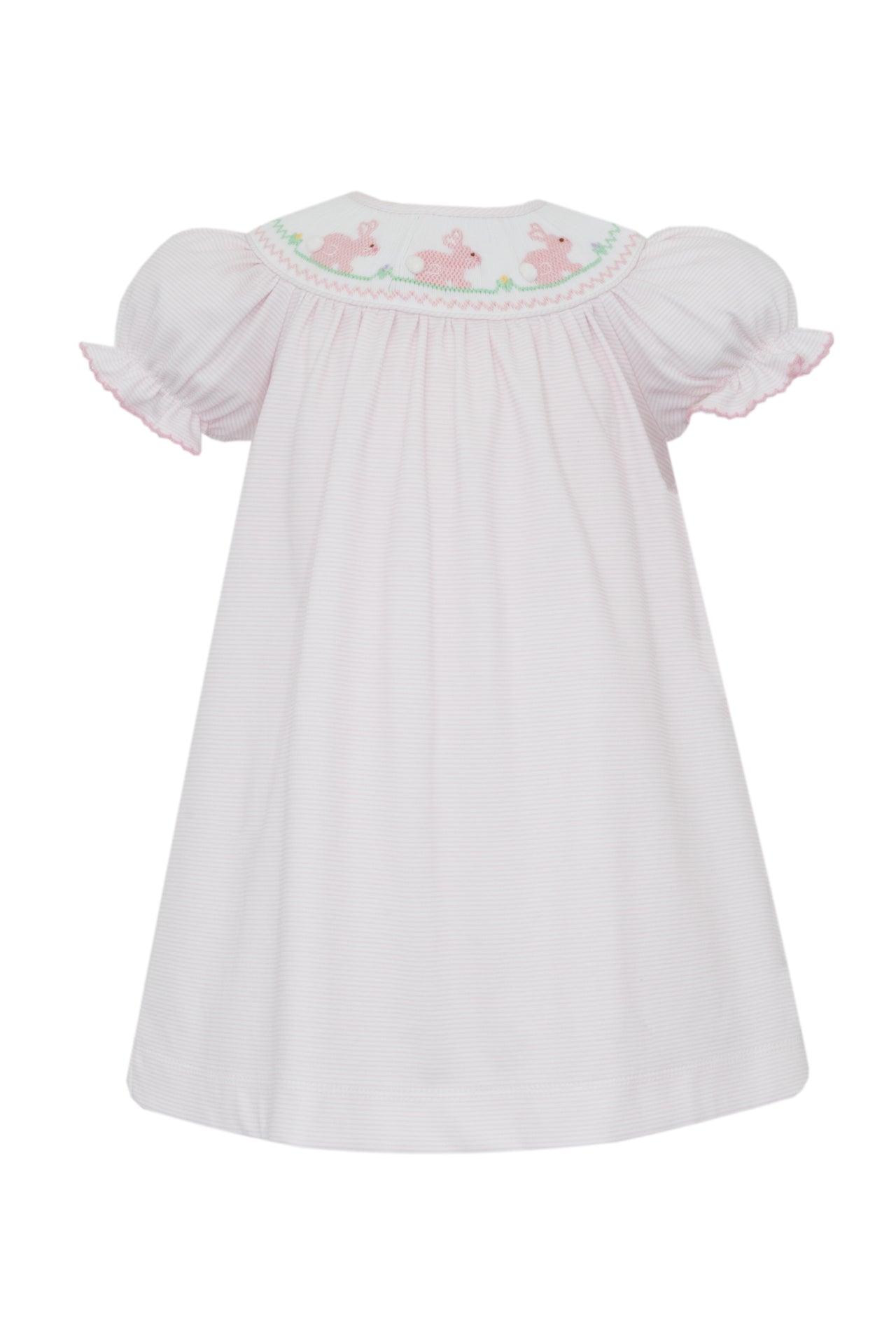 Petit Bebe Bunny Girl's Pink Knit Stripe Bishop W/Insert 426R-MS26 5212