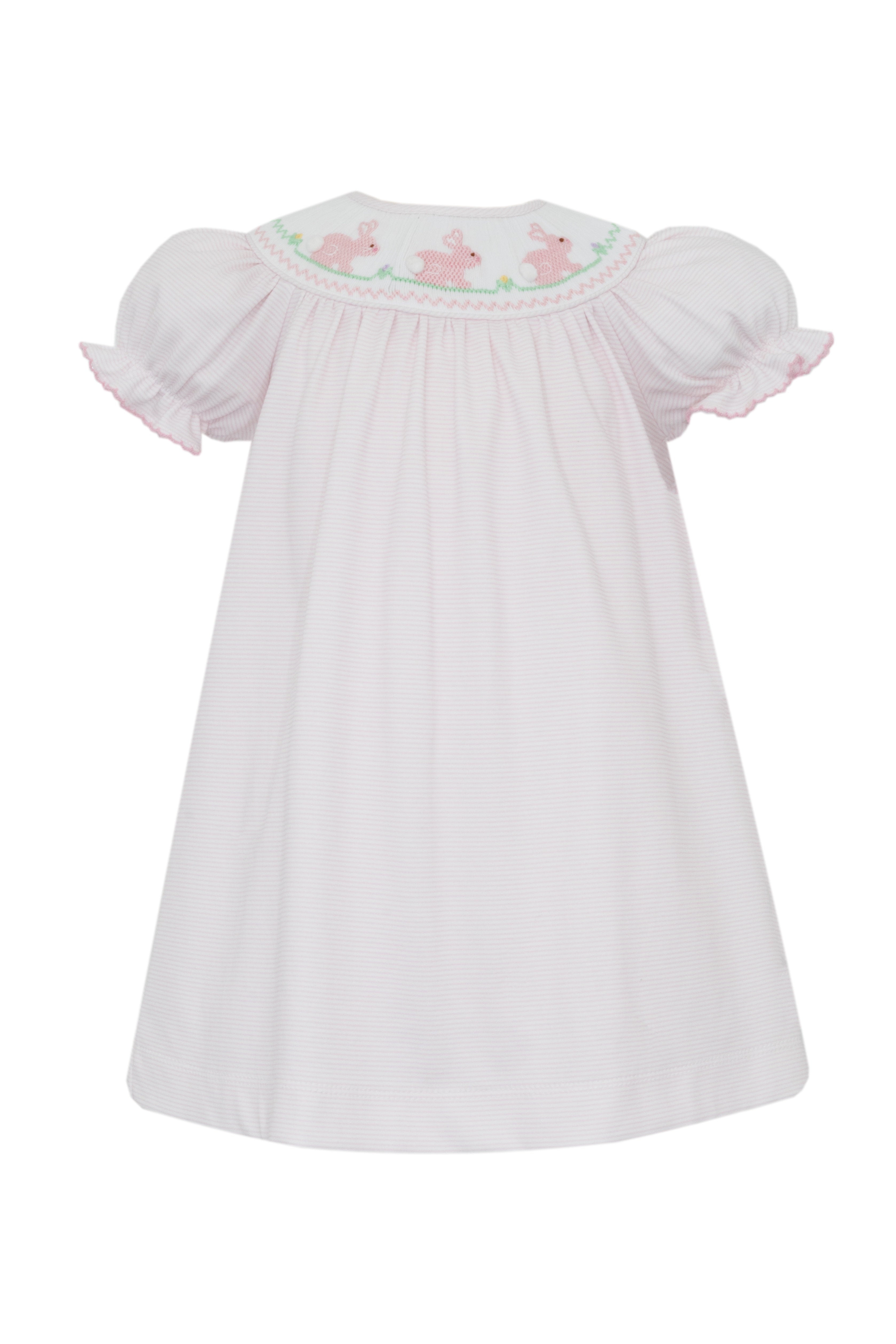 Petit Bebe Bunny Girl's Pink Knit Stripe Bishop W/Insert 426R-MS26 5212