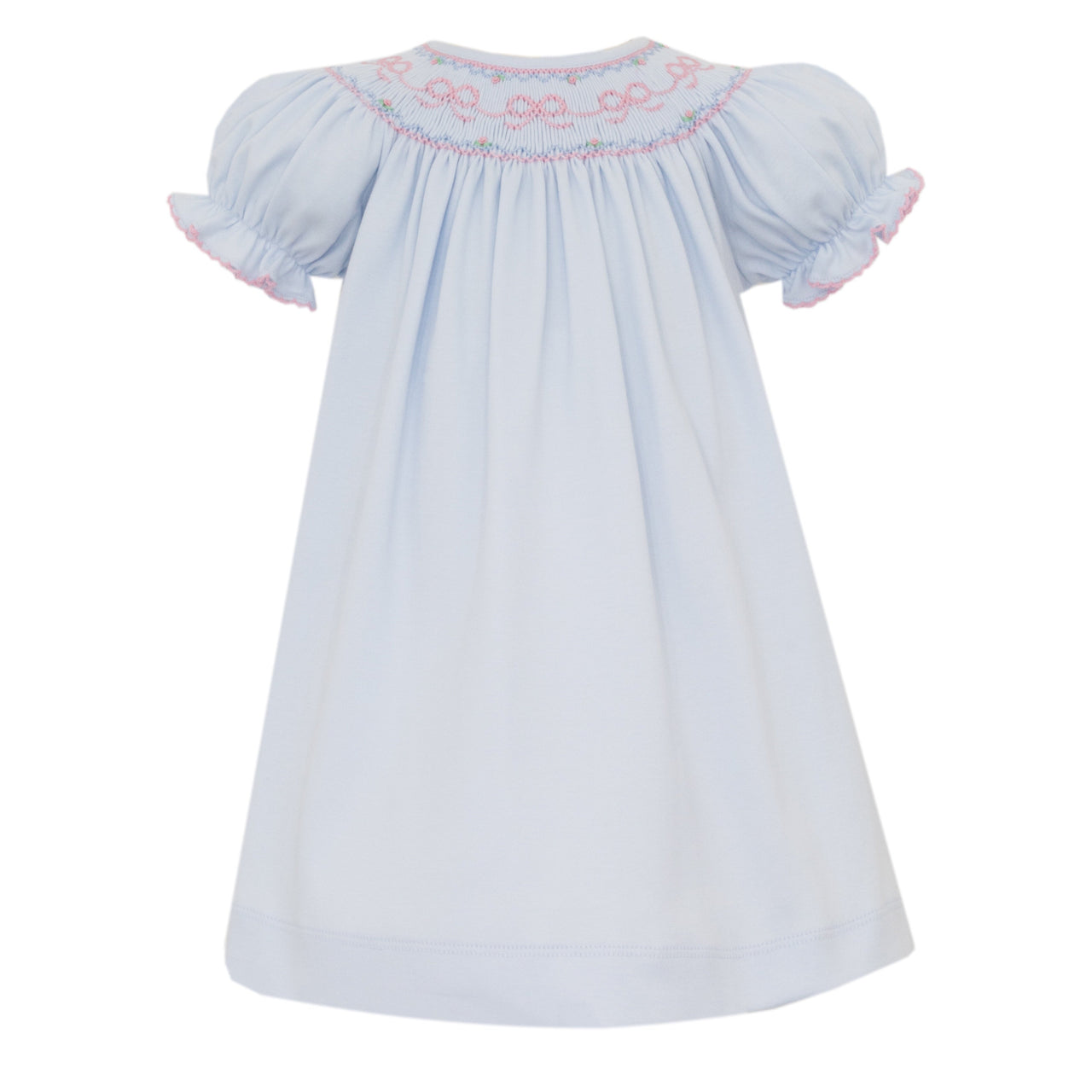 Petit Bebe Bows Lt Blue Knit Bishop S/S 430A-MF25 5208