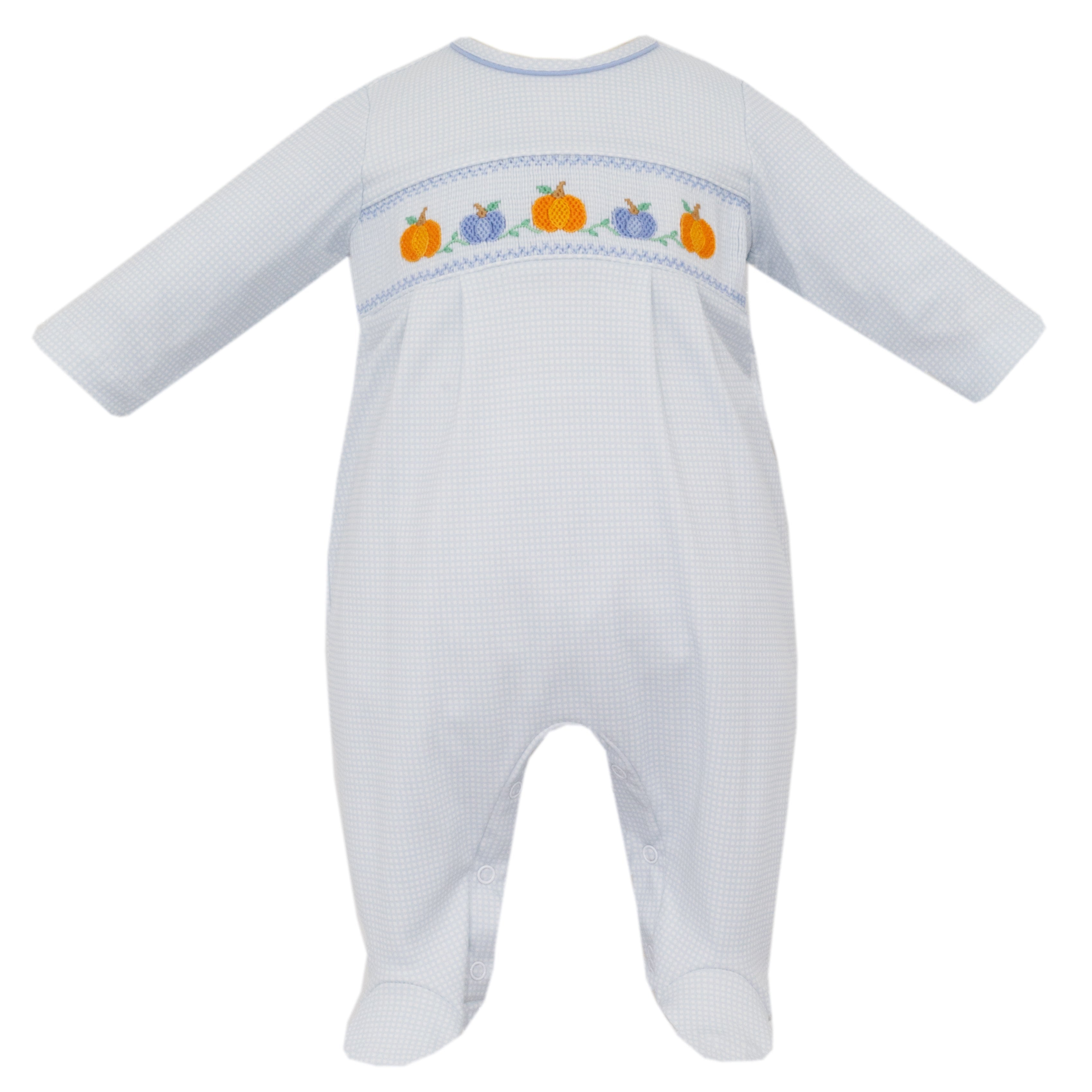 Petit Bebe Pumpkins Check Long Footie W/Feet 5208