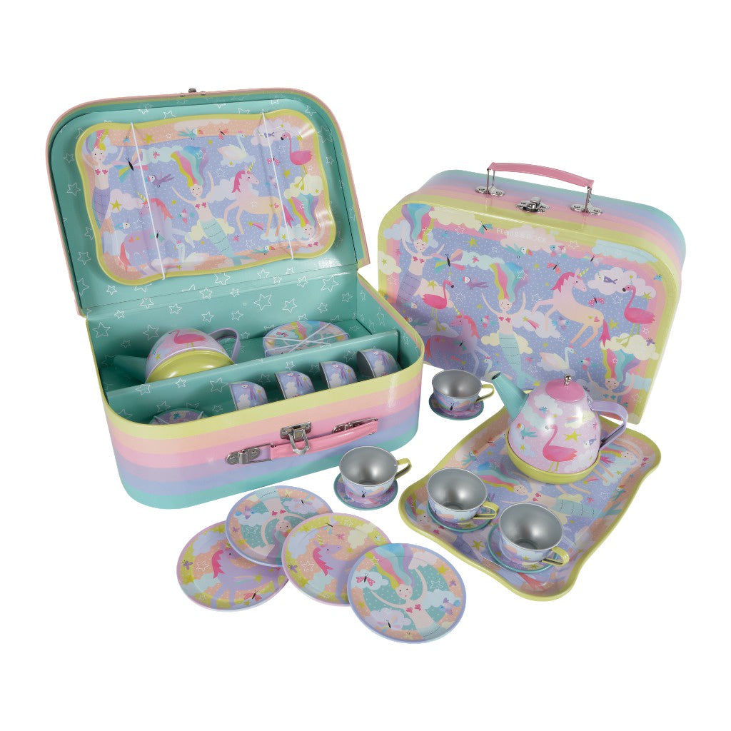 Floss & Rock Fantasy Musical Tin Tea Set 15 Piece