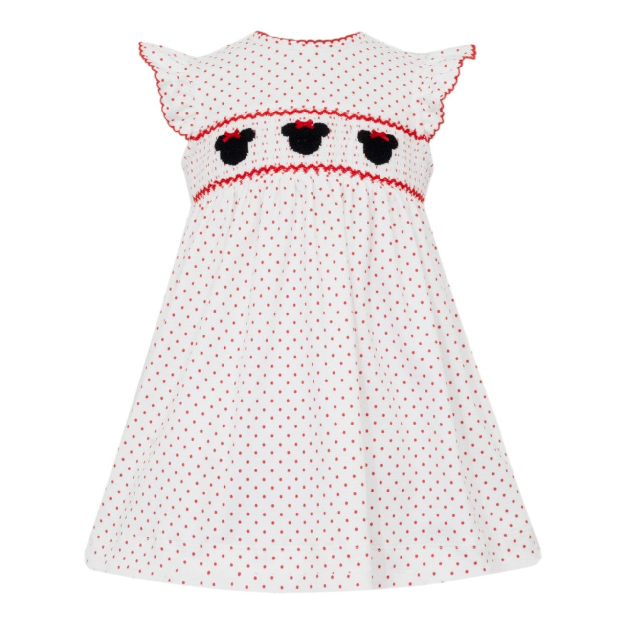 Petit Bebe Minnie Dress Red & White Polka Dot Knit Dress W/Ruffle Sleeves 445D-MS25 5112