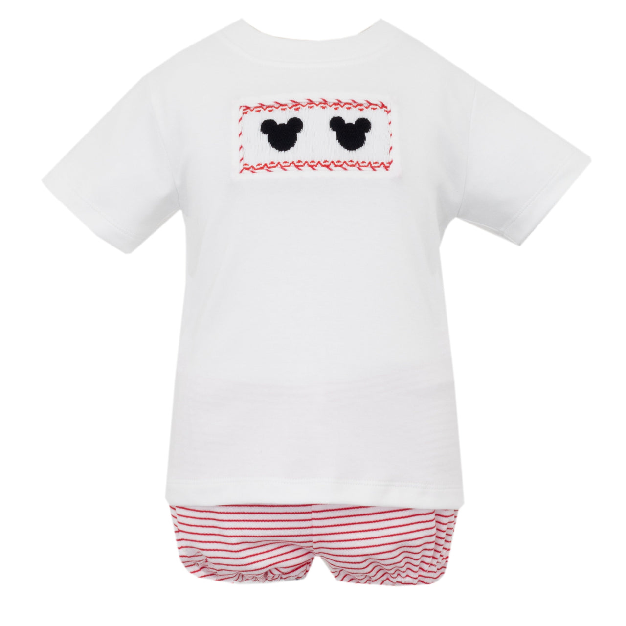 Petit Bebe Mickey Red Stripe Knit Boy's T-Shirt Set 445M-MS25 5112