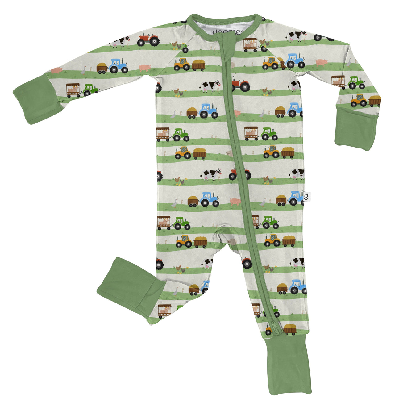 Goosies Farm Stripe LS Zip PJ LSZM-FARMST 5212