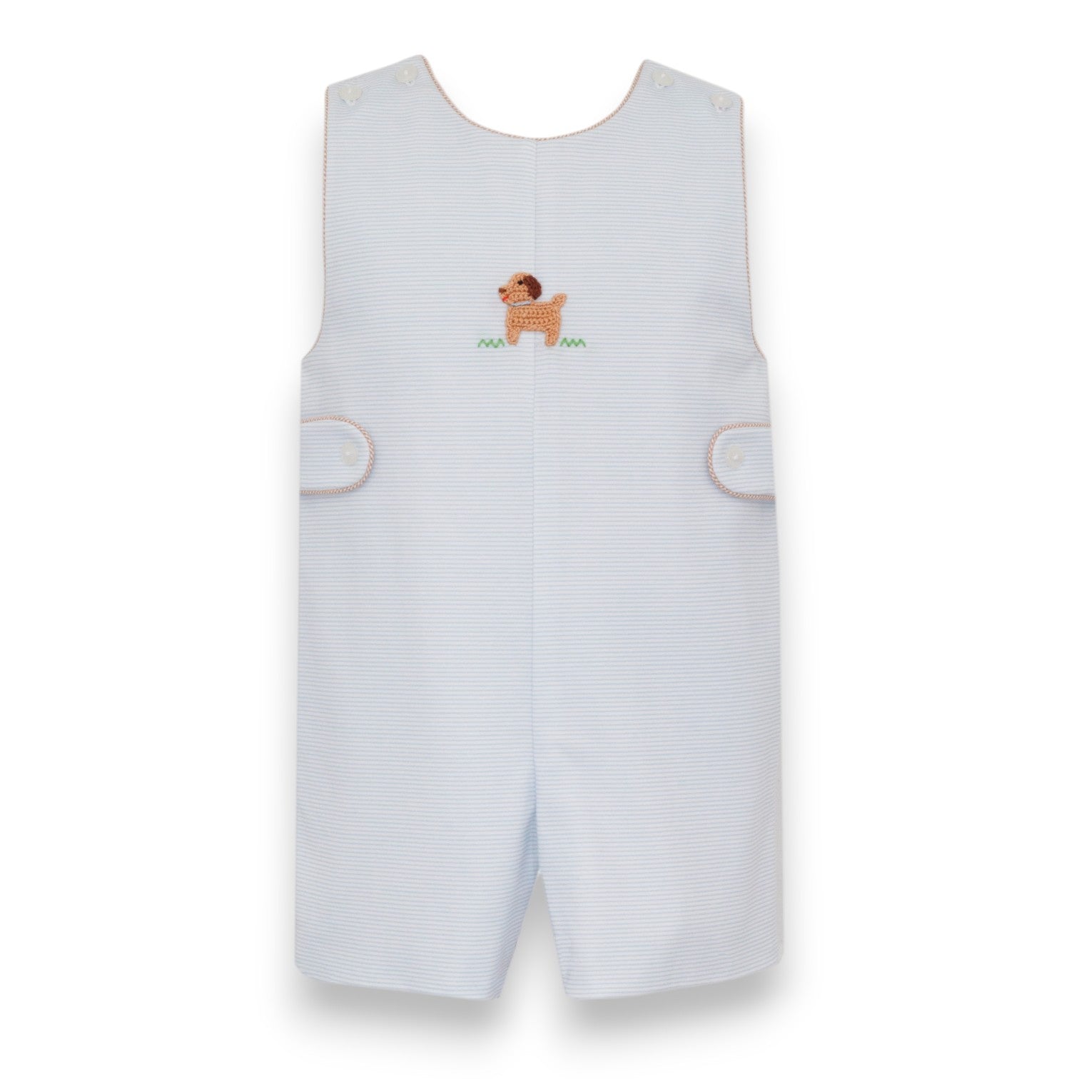 Petit Bebe Puppies Boy's Lt Blue Knit Stripe Boy's Short john John 463K-MF26 5307