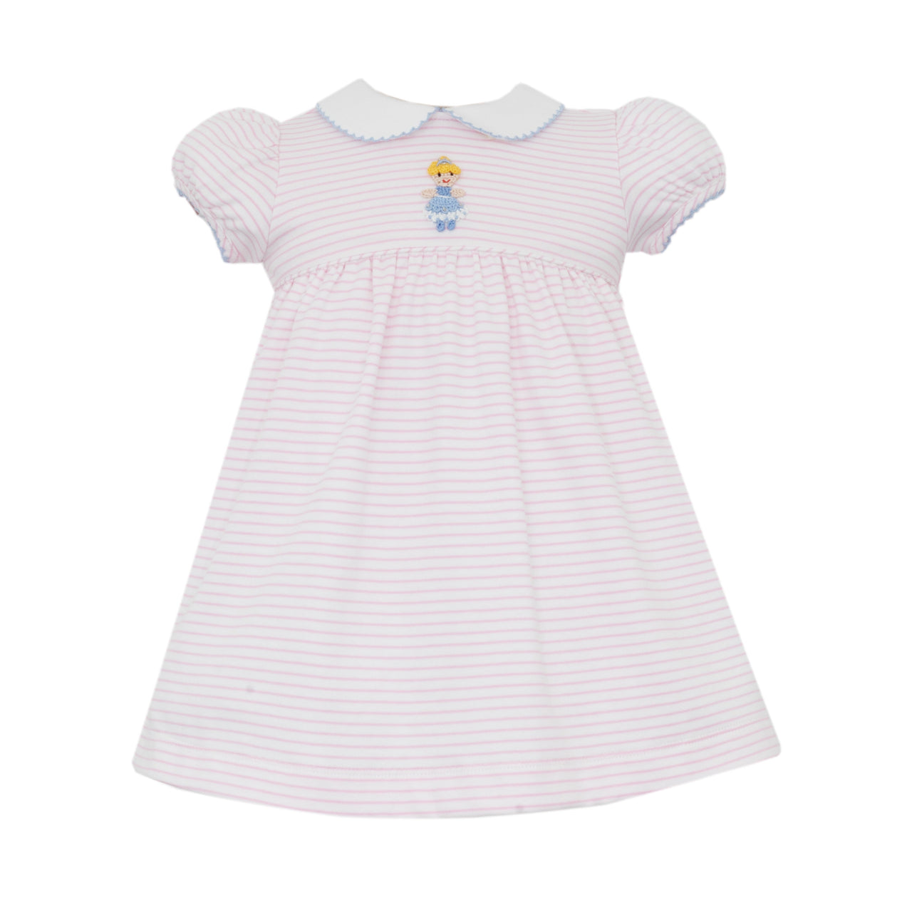 Petit Bebe Cinderella Pink Knit Stripe Girl's Dress S/S 466D-MF25 5207