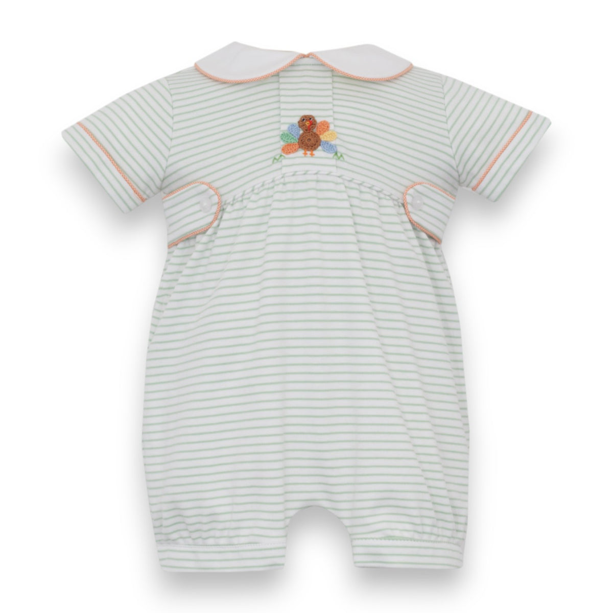 Petit Bebe Turkey Boy's Green Knit Stripe Bubble S/S 467BB-MF26 5309
