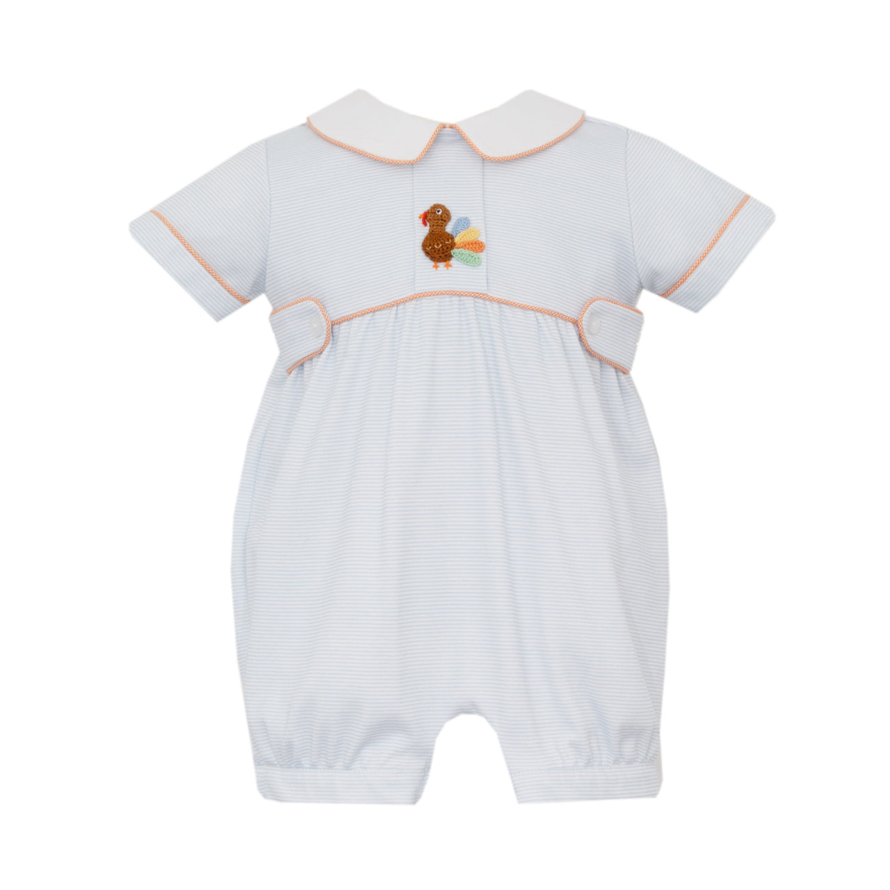 Petit Bebe Turkey Boy's Lt Blue Stripe Knit Short bubble S/S 470BB-MF25 5209