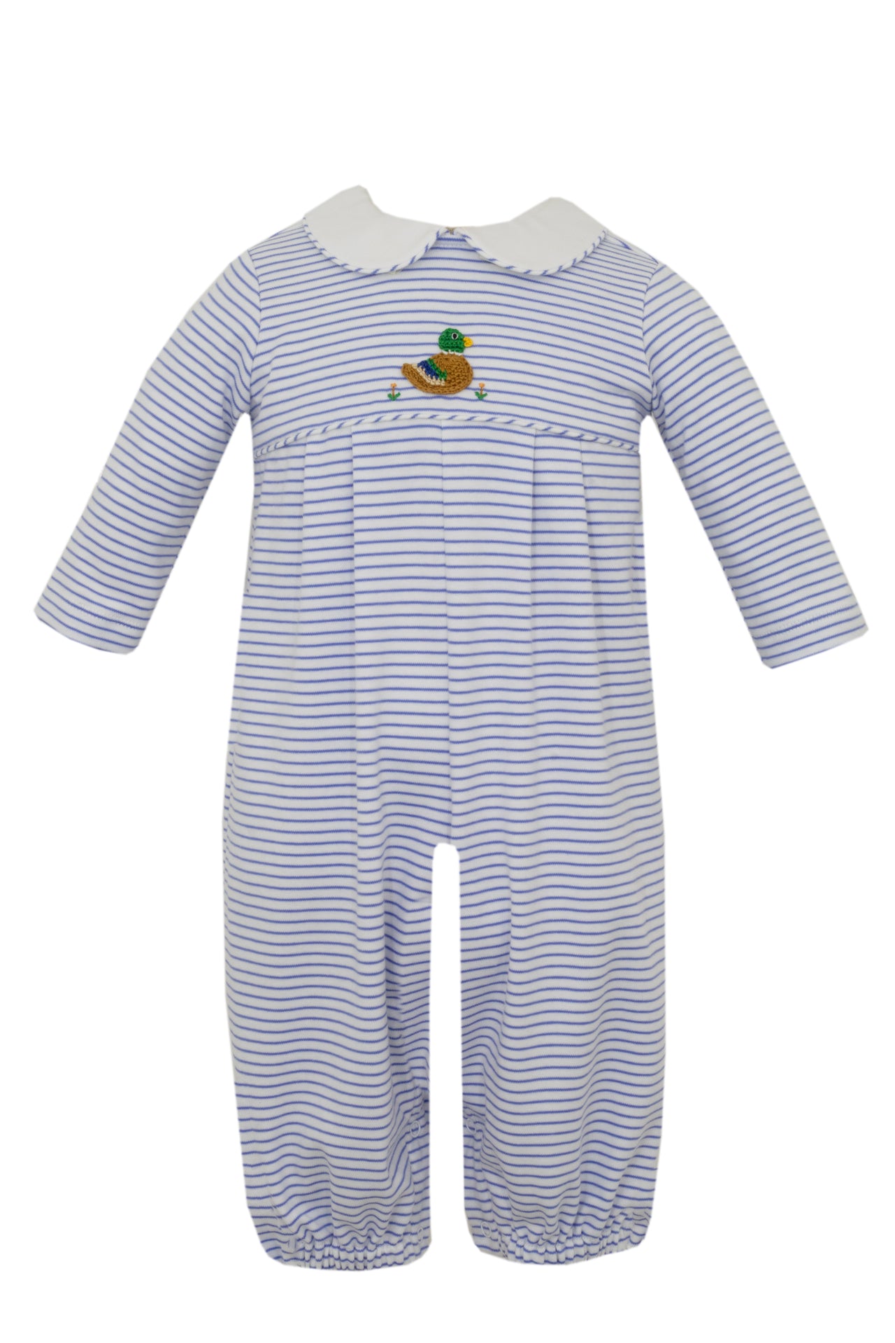 Petit Bebe Mallard Blue Stripe Knit Boy's Long Bubble L/S 471H-MF24 5109