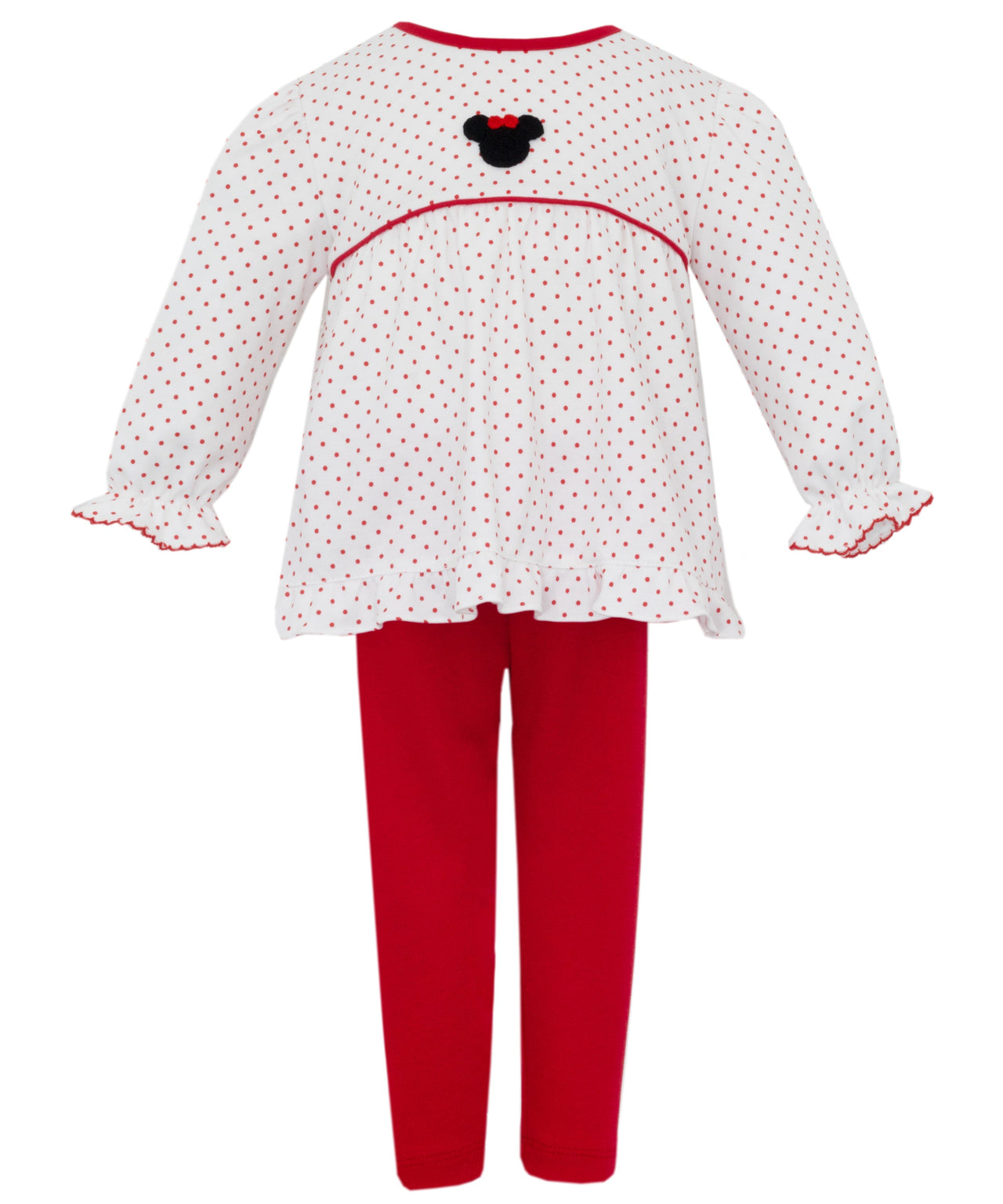 Petit Bebe Minnie Mouse Red & White Polka Dot Knit Tunic Set W/Red Leggings L/S 471N-MF25 5208