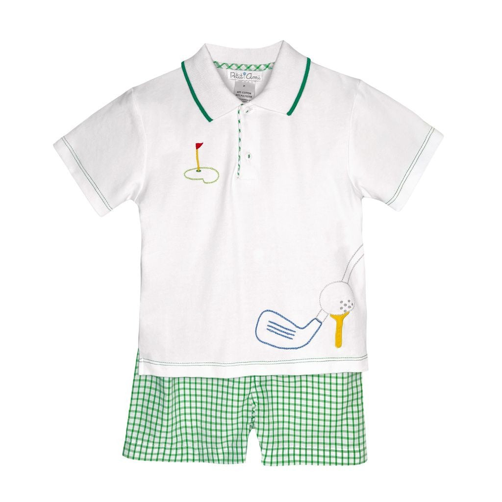 Petit Ami Golf Applique Short Set 4737 5212