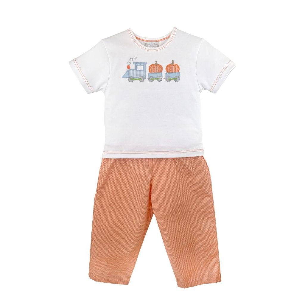 Petit Ami Top/Pant Set W/Pumpkin Train 4825 5208