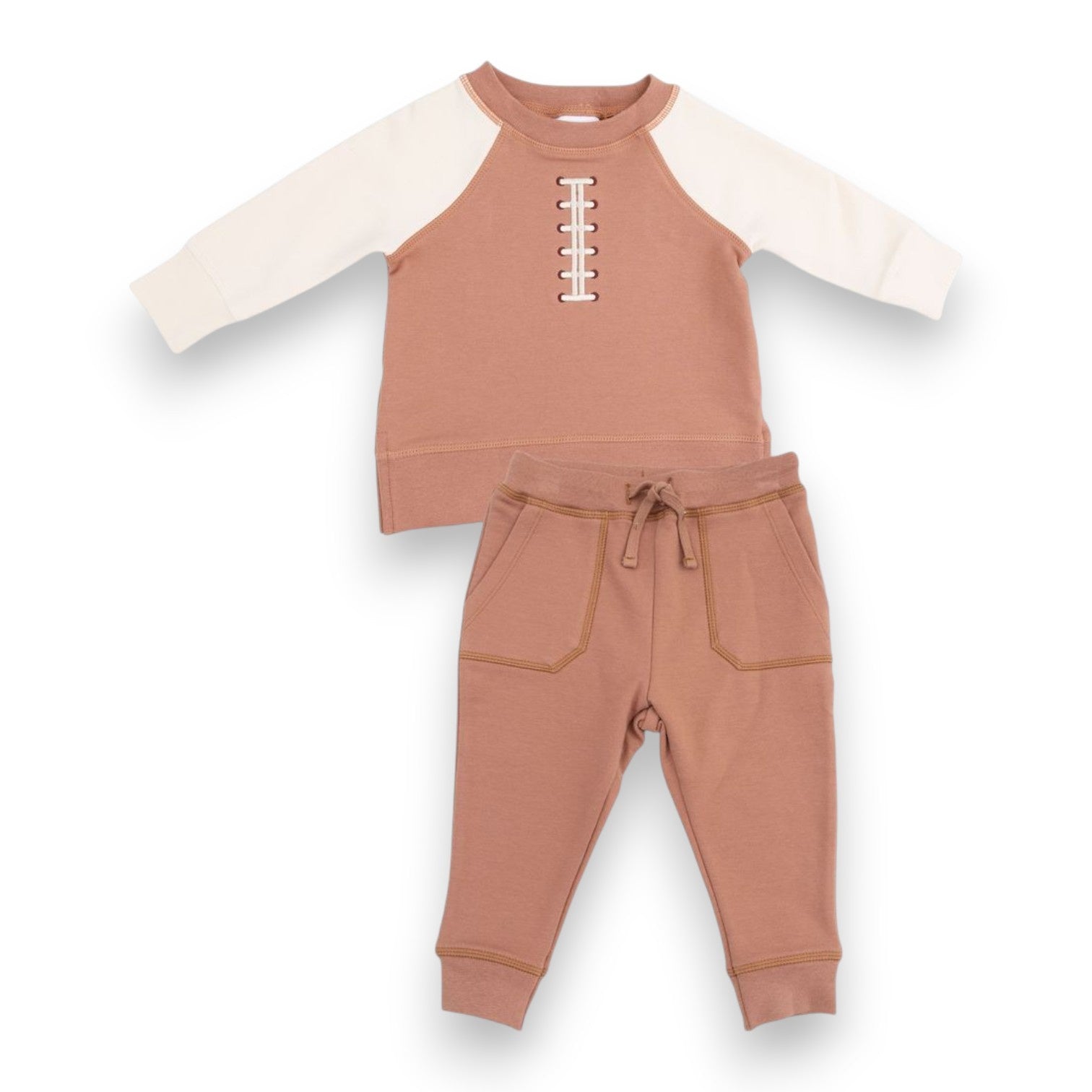 Angel Dear Football Laces Raglan Sweatshirt and Jogger Set  493-F26-FBF 5308