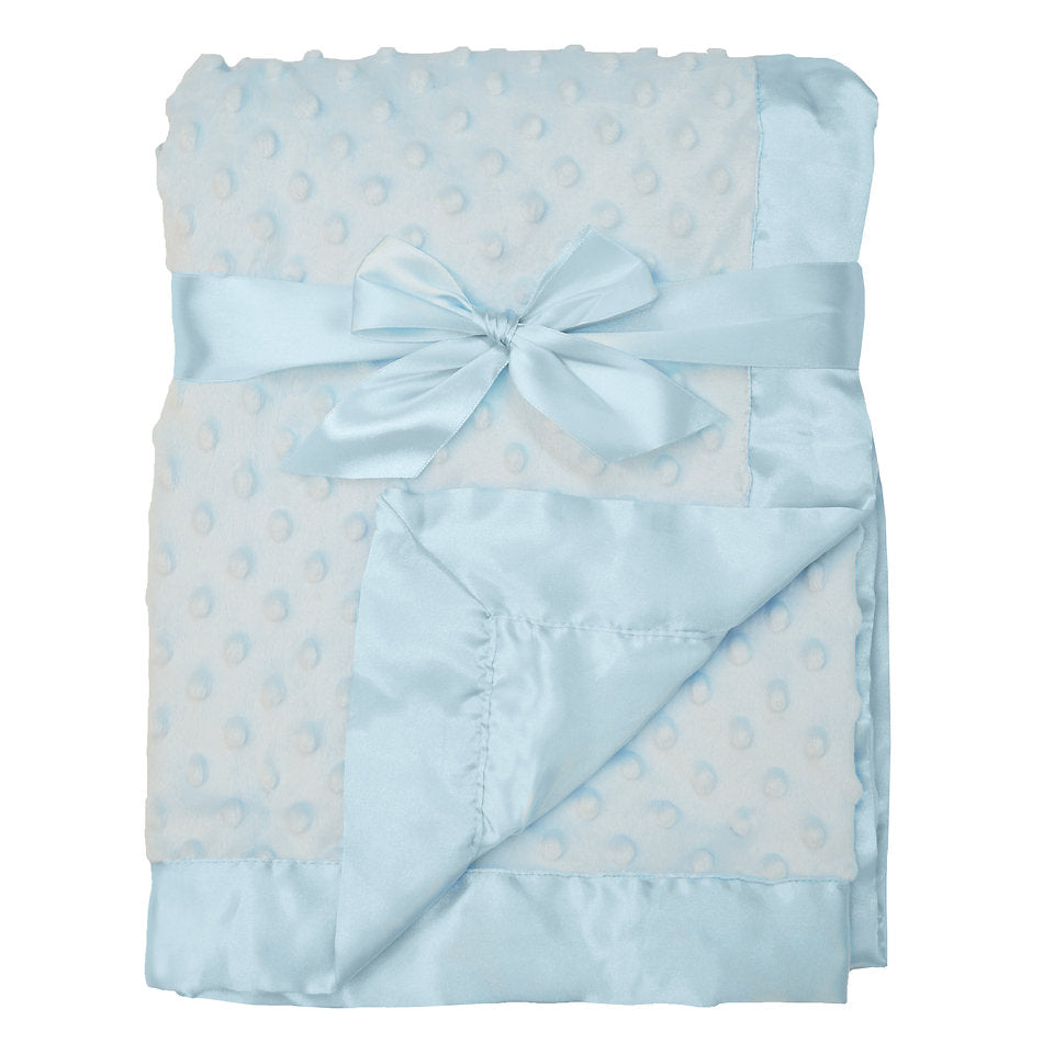 American Baby Chenille Minky Dot & Satin Receiving Blanket