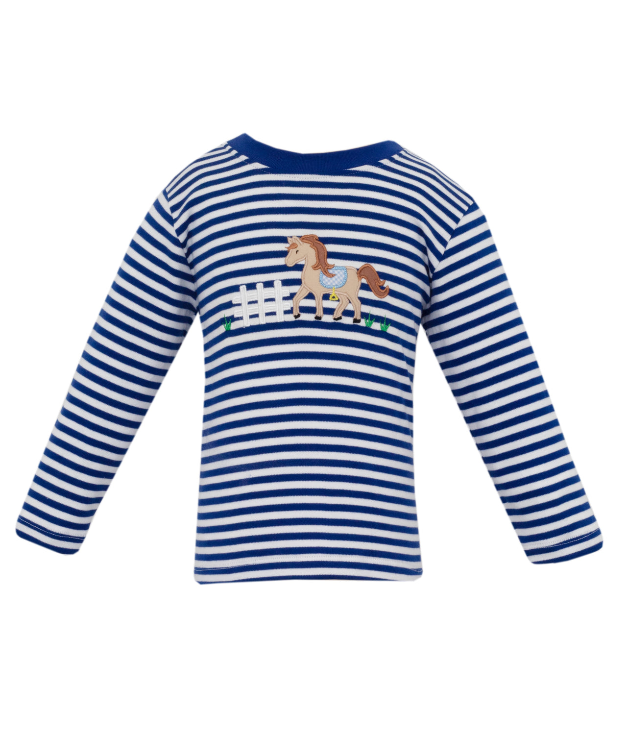 Claire & Charlie Ride Away Boy's Royal Blue Knit Stripe Boys T-Shirt L/S 5005PL-CF25 5027