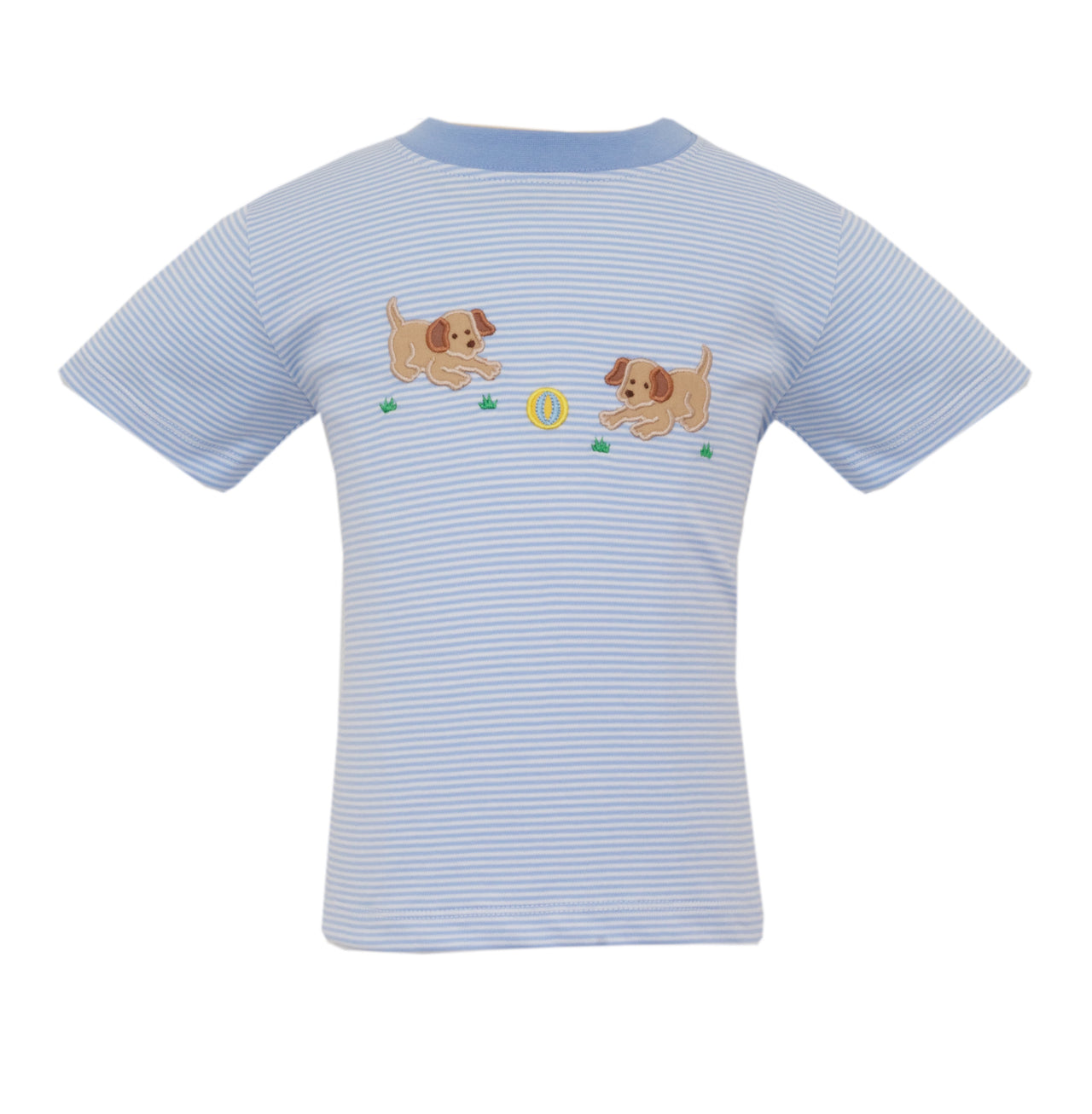 Claire & Charlie Garden Puppies Boy's Lt Blue Knit Stripe Boy's T-Shirt 5007P-CS26 5302