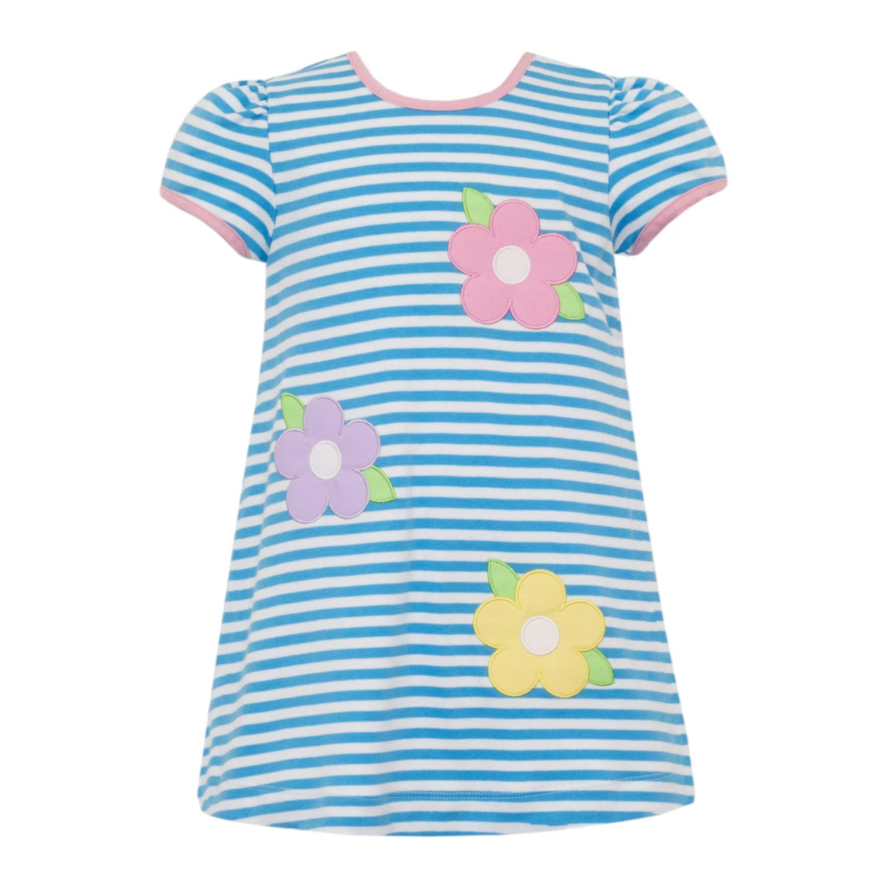 Claire & Charlie Flowers Girl's Dress Turquoise Knit stripe 5008D-CS25 5112