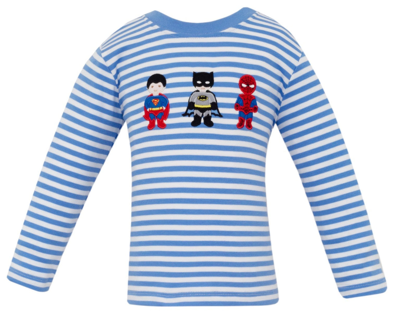 Claire & Charlie Super Heroes Periwinkle Blue Knit Stripe Boys T-Shirt L/S 5016PL-CF25 5208