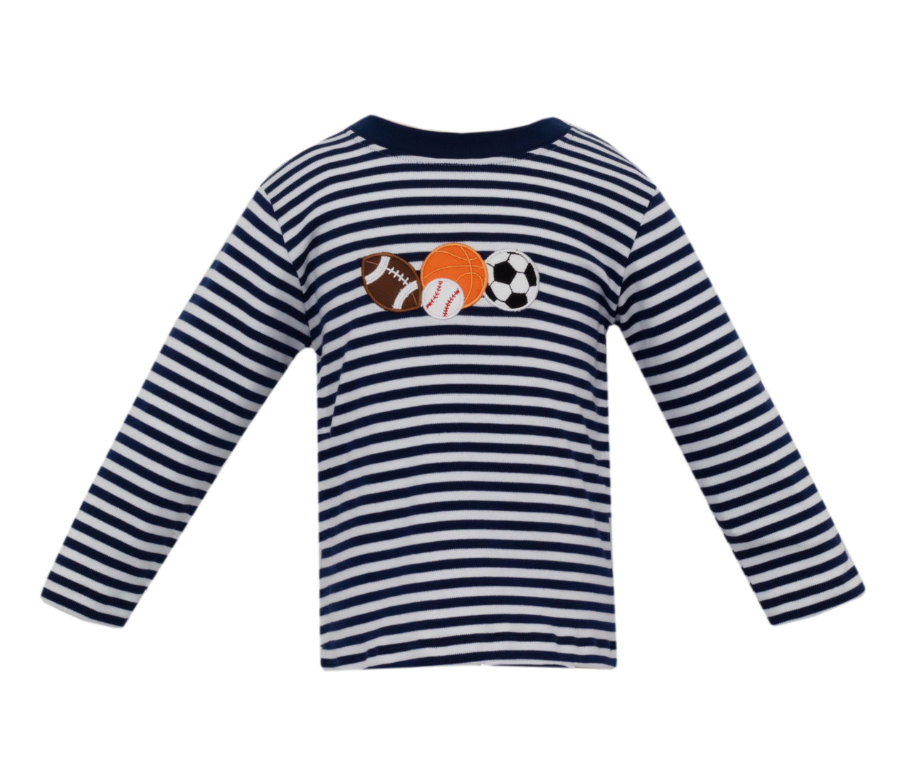 Claire & Charlie Sport Navy Blue Stripe Boy's T-Shirt L/S 5044P2-CF24 5107