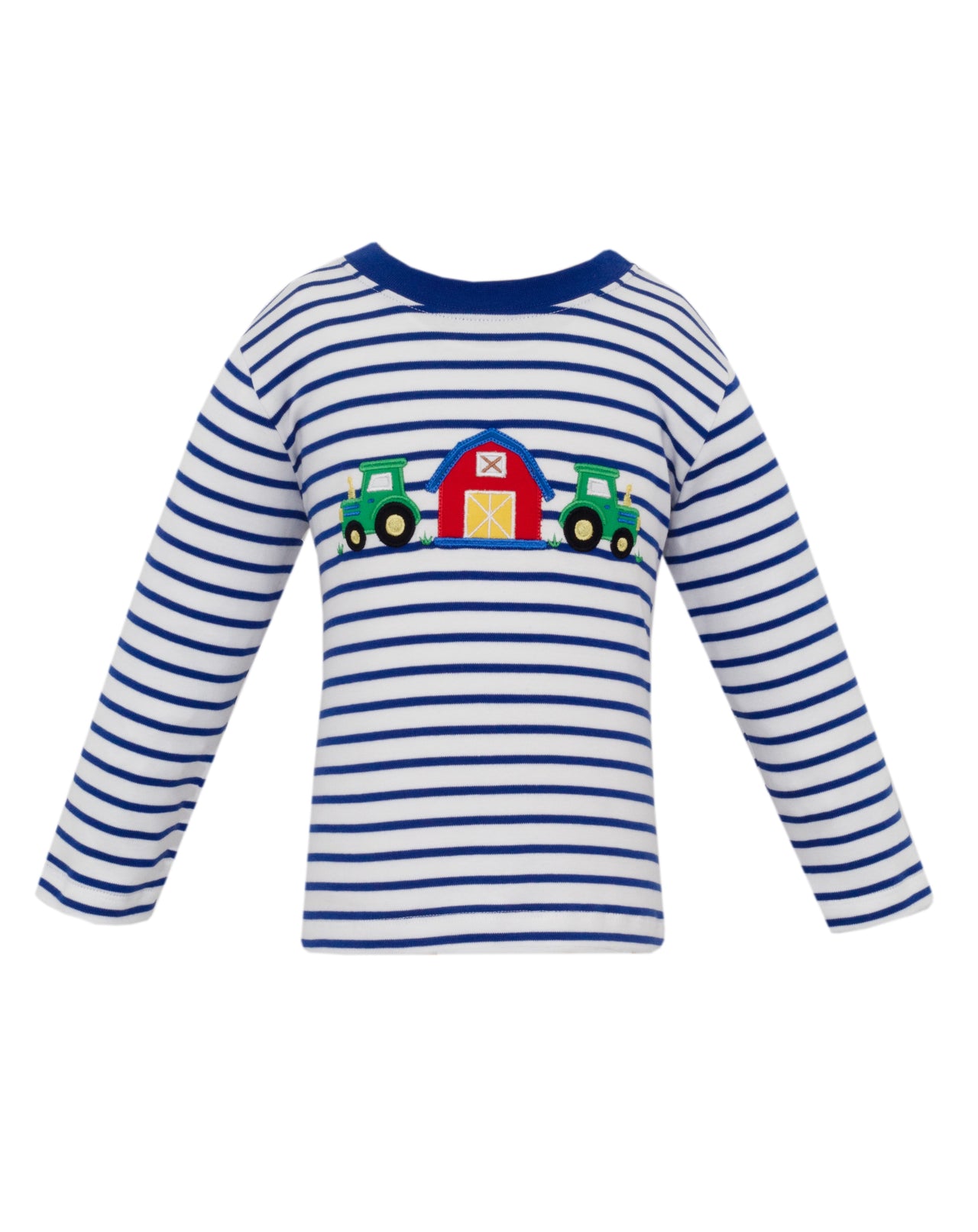Claire & Charlie Farm Royal Blue Knit Stripe Boys T-Shirt L/S 5051PL-CL25 5207