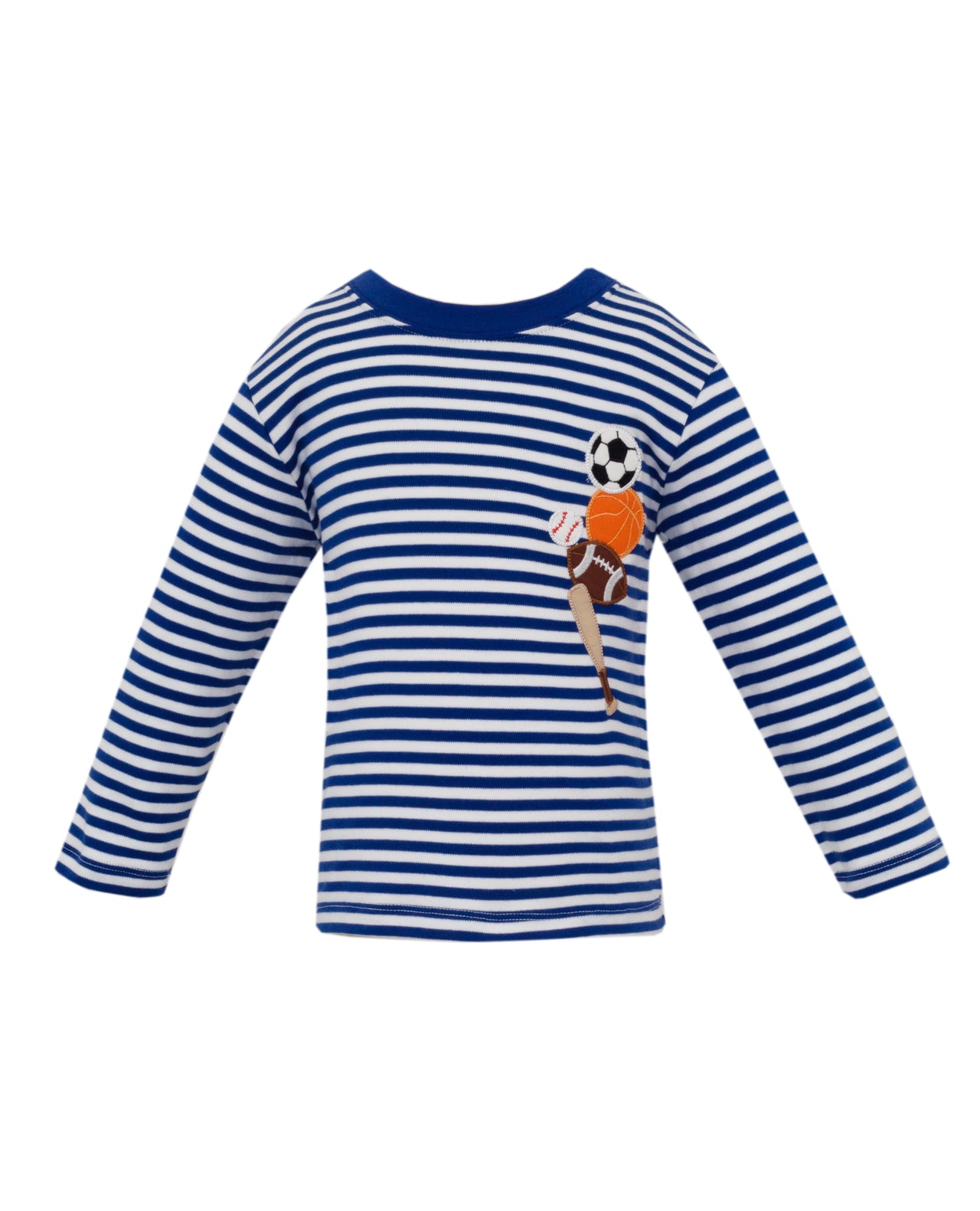 Claire & Charlie All Sports Royal Blue Knit Stripe Boys T-Shirt L/S 5063PL-CF25 5208