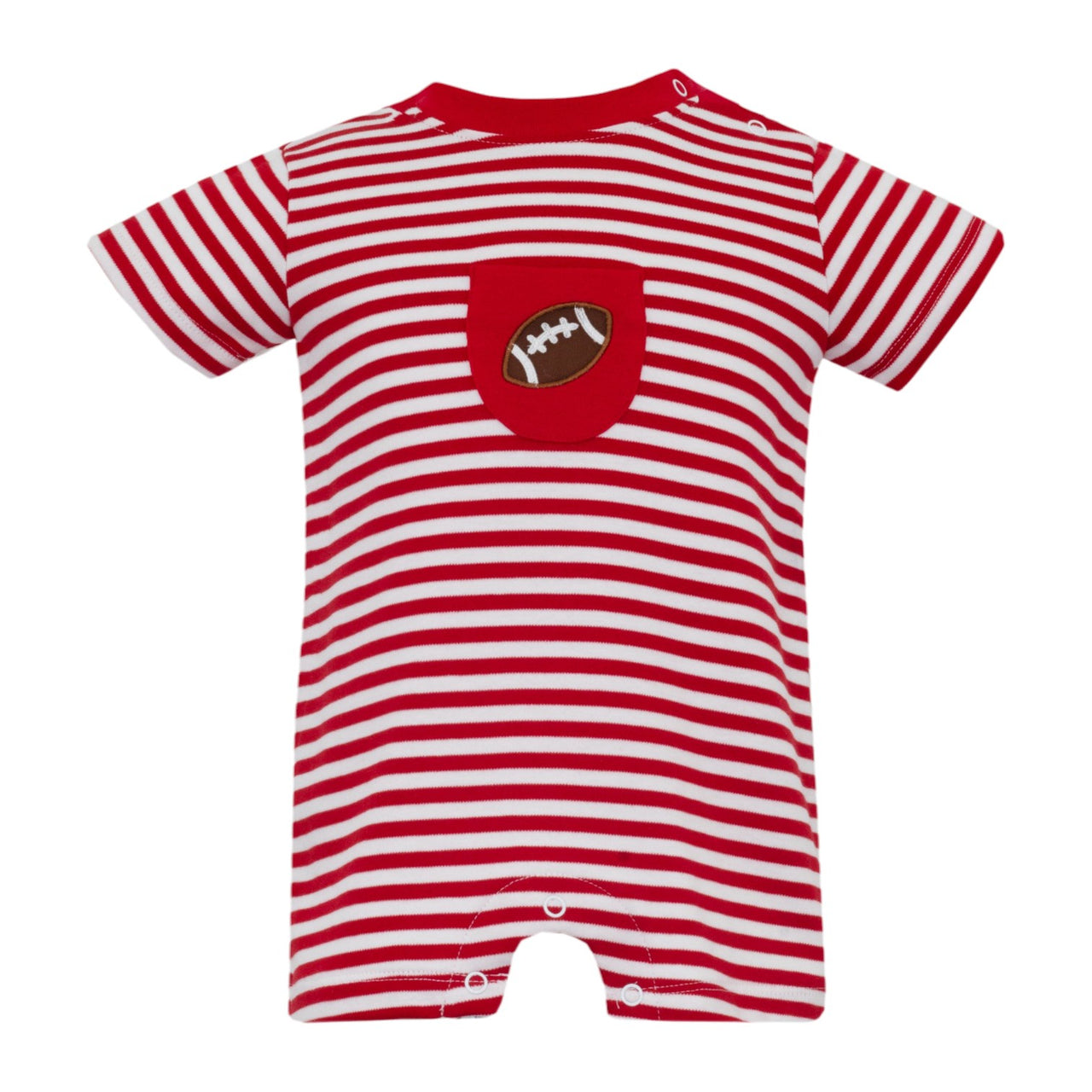 Claire & Charlie Boys Short Romper W/Football Applique Pocket S./S 5082H-CF25 5207