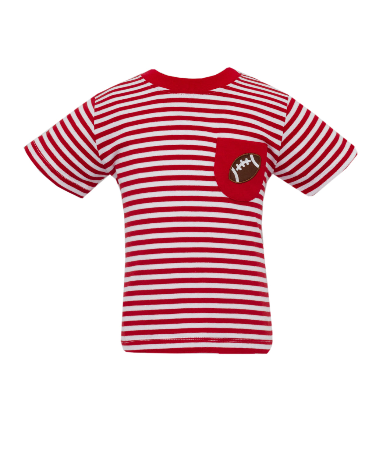 Claire & Charlie Boys T-Shirt W/Football Applique Pocket SS 5082P-CF25 5207
