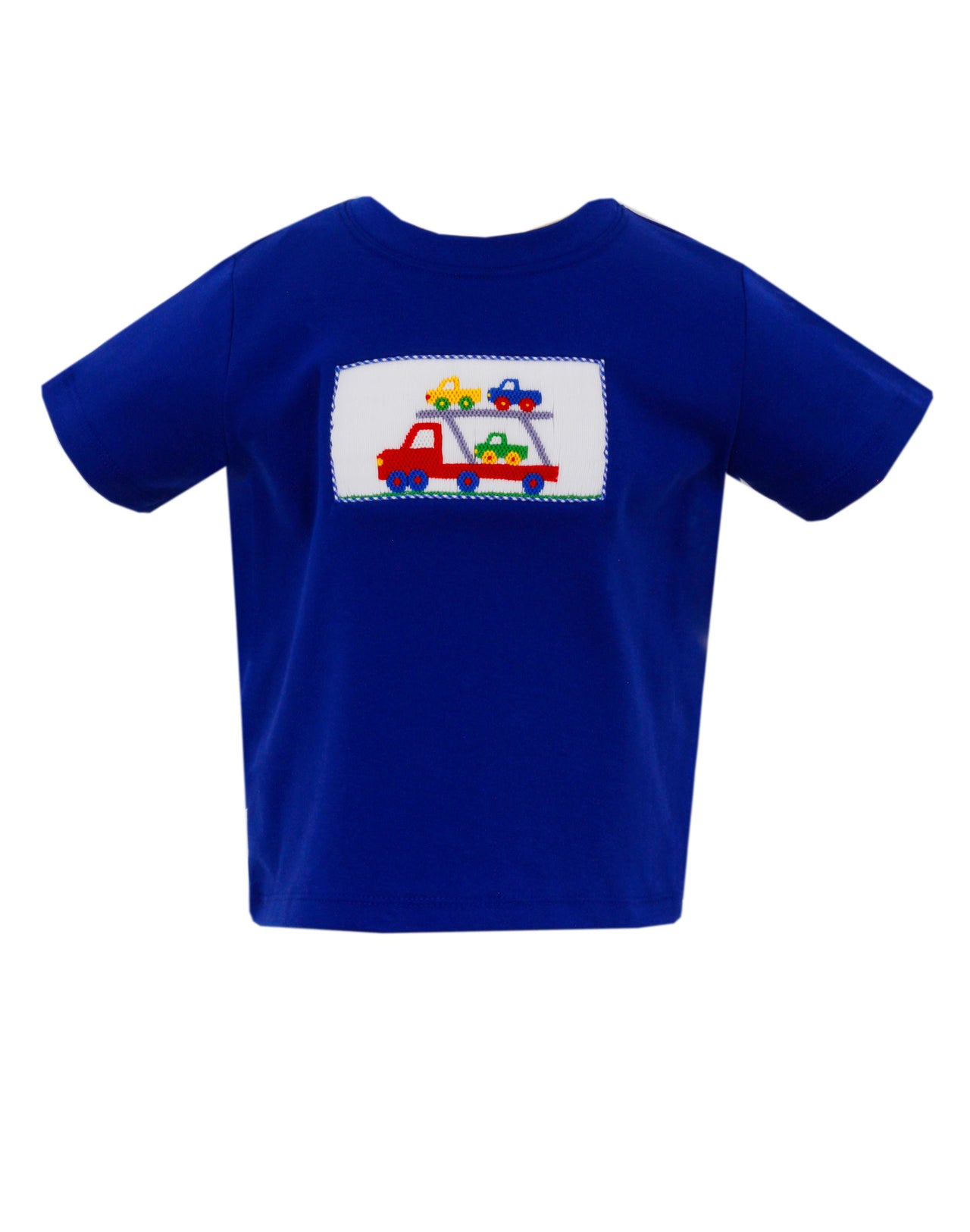 Anavini Trailer Cars Solid Royal Blue Knit T-shirt & Royal Check Shorts 534P2/554SB 5103