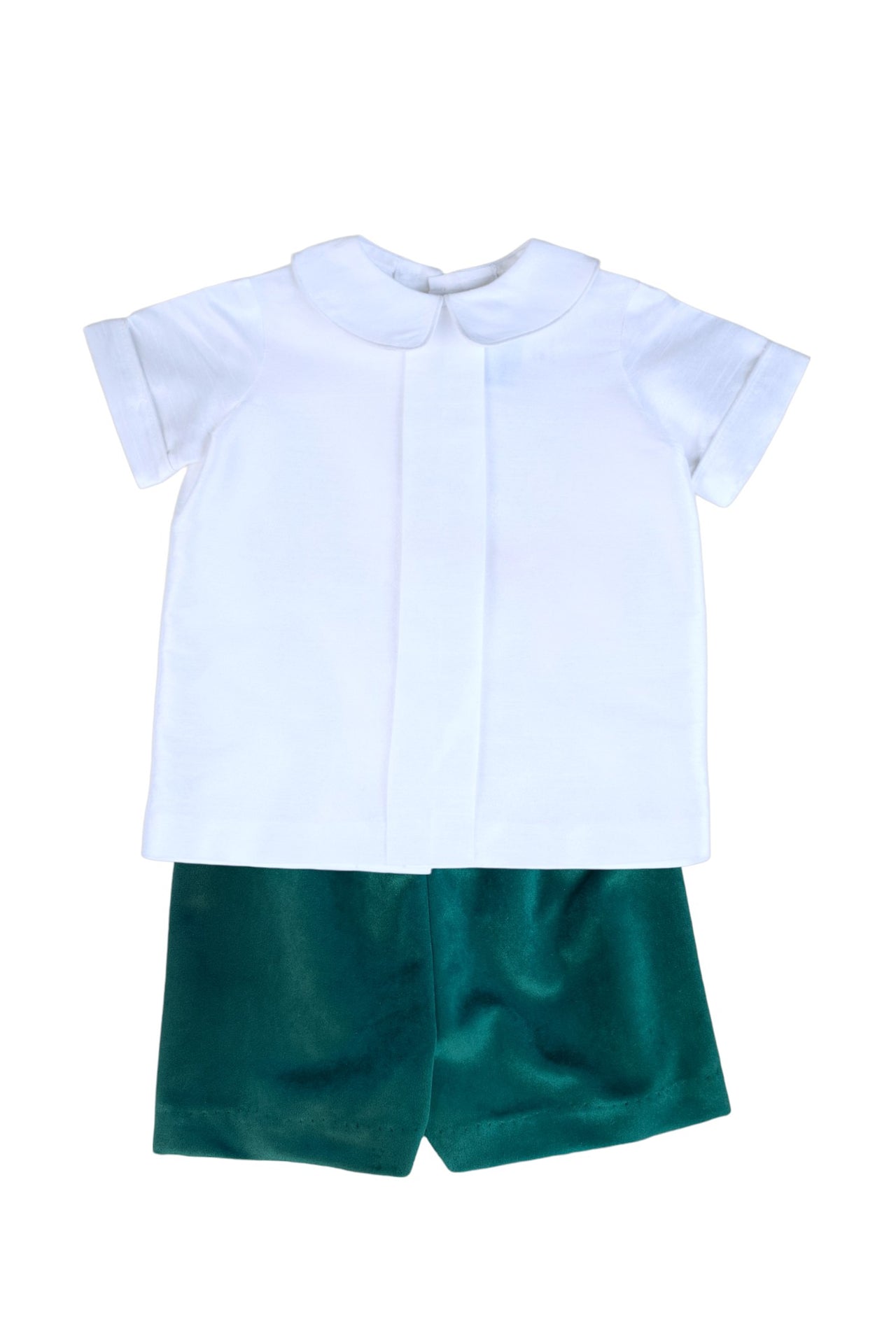 Funtasia Too White Boys Silk Shirt & Green Velvet Shorts 72500/72526 5109