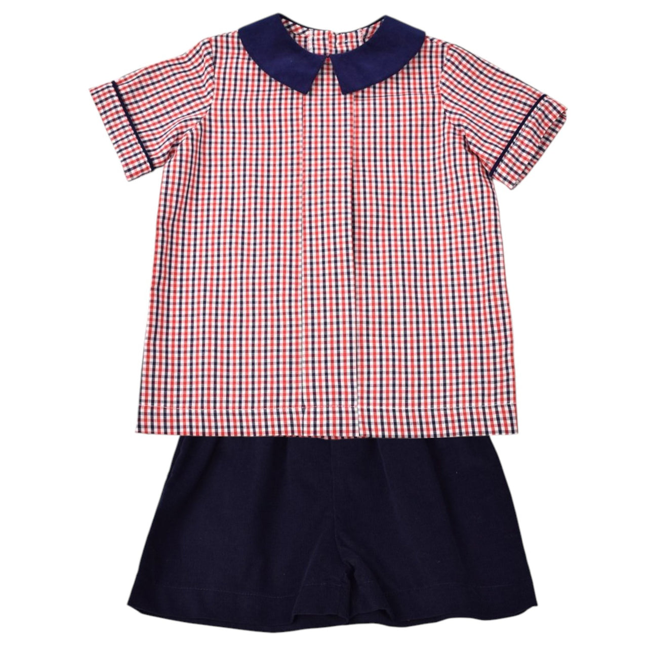 Funtasia Too Pleat Front Shirt Red and Navy W/Navy Shorts 75100/75125  5207