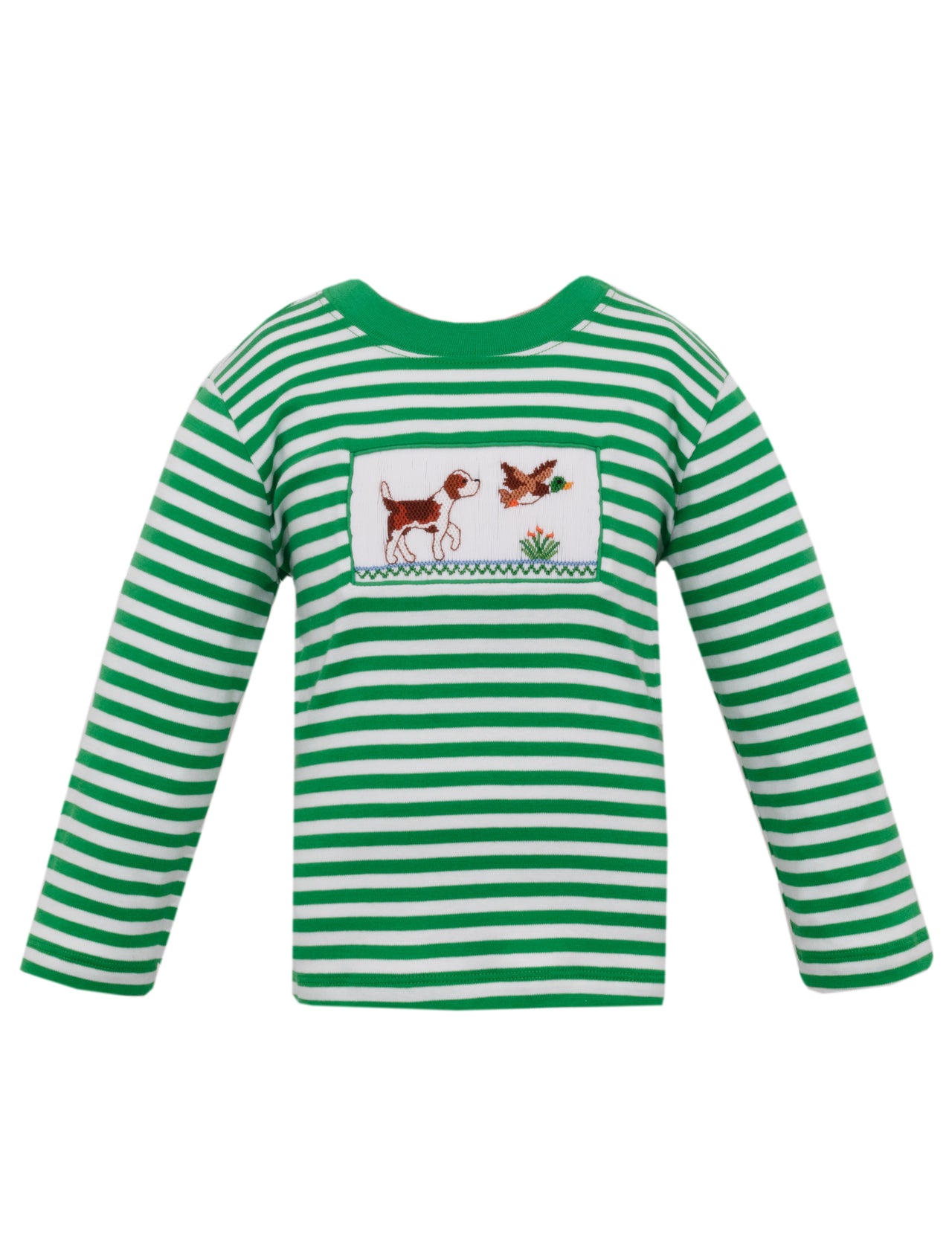 Anavini Mallard Hunting Green Stripe Knit Boy's T-Shirt L/S 544P2-VF24 5108