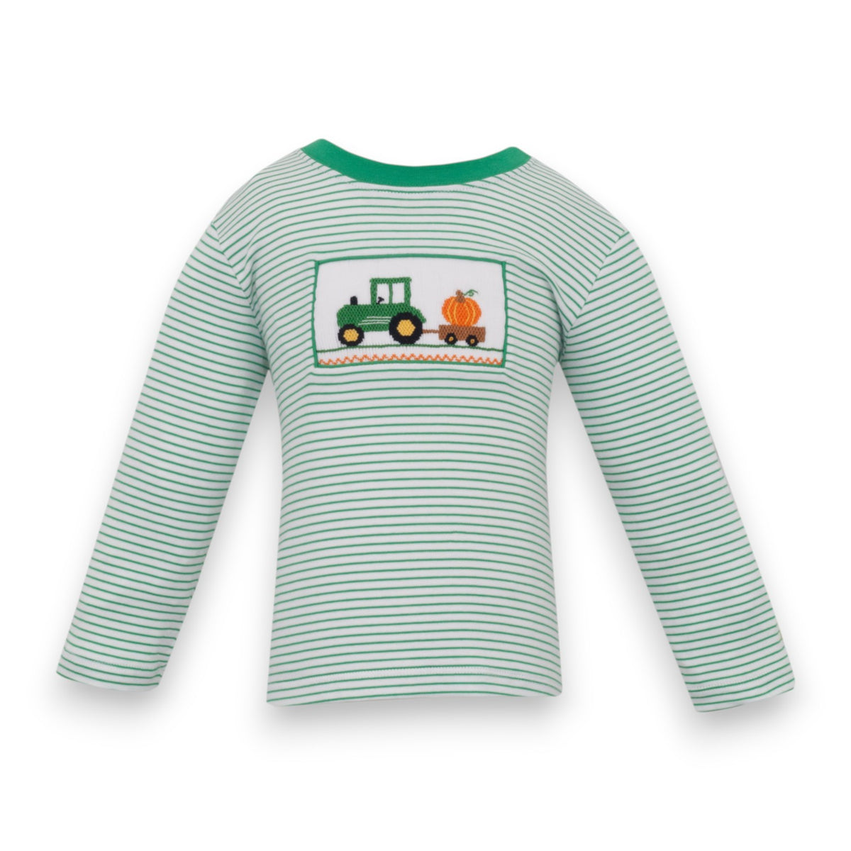 Anavini Tractor Green Knit Stripe Boy's T-Shirt L/S 550PL-VF26 5309