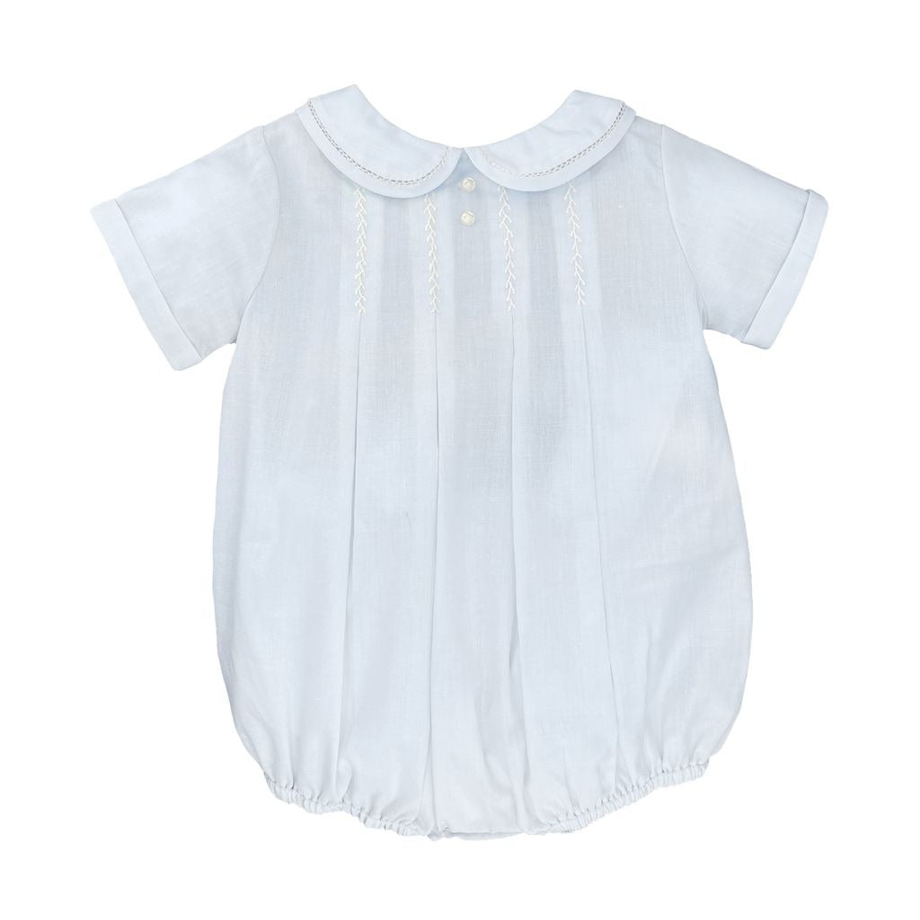 Petit Ami Light Blue Romper & Hat W/Tucks NB 5511 5212