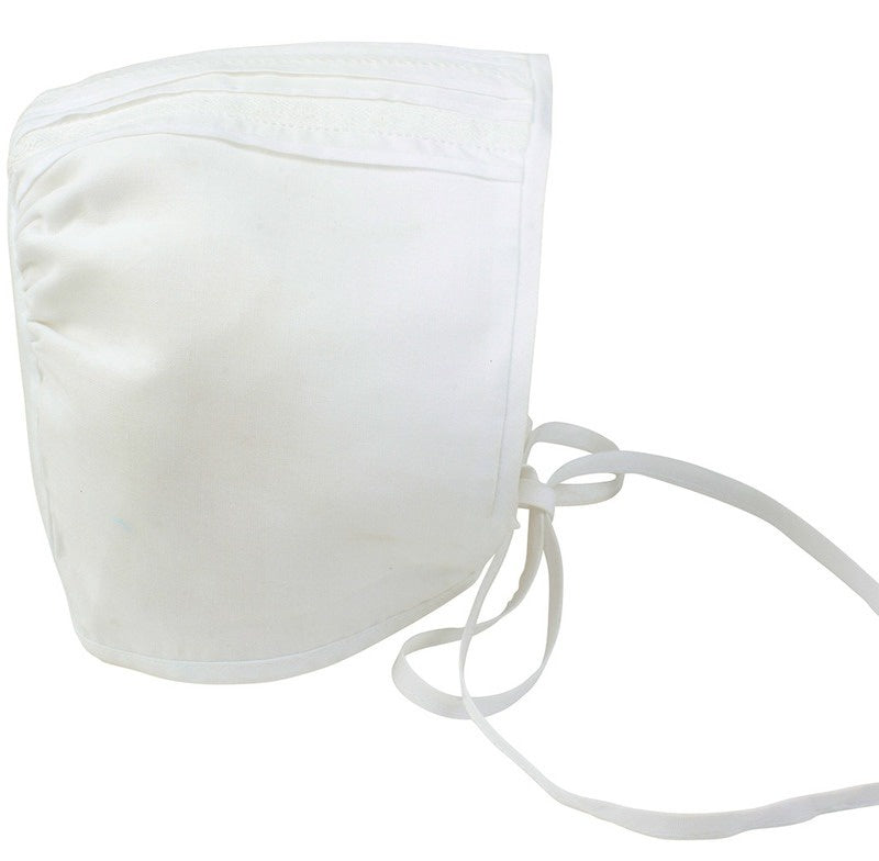 Feltman Brothers White Boy Bonnet W/Lace Insertion 6/9m 5850R