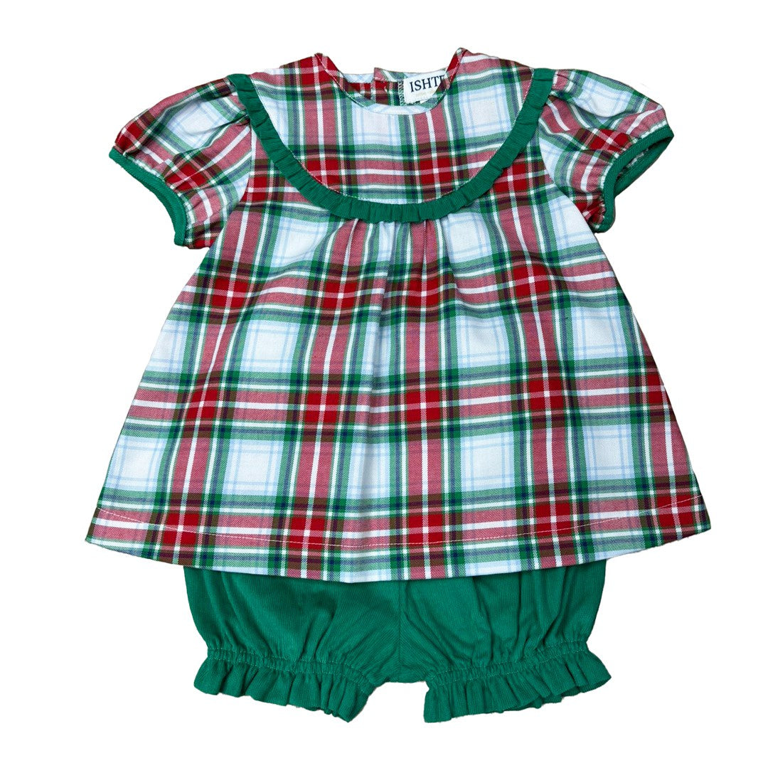 Ishtex Red/Green Plaid Bloomer Set 5F135 5210