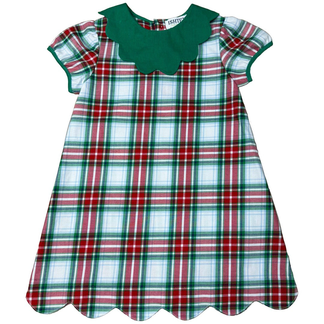 Ishtex Red/Green Plaid Dress 5F136 5210
