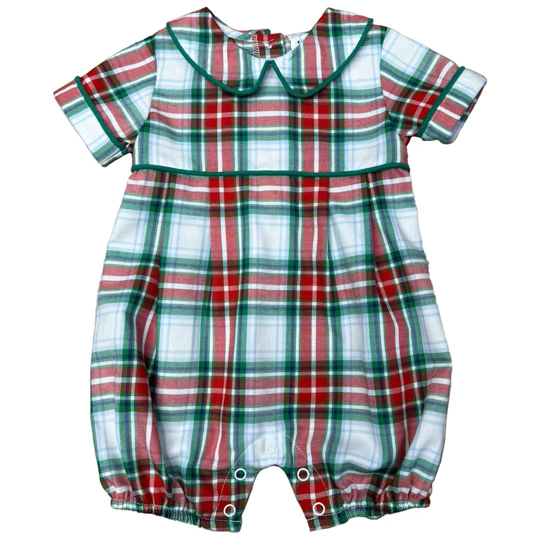 Ishtex Red/Green Plaid Boy's Romper5F137 5210