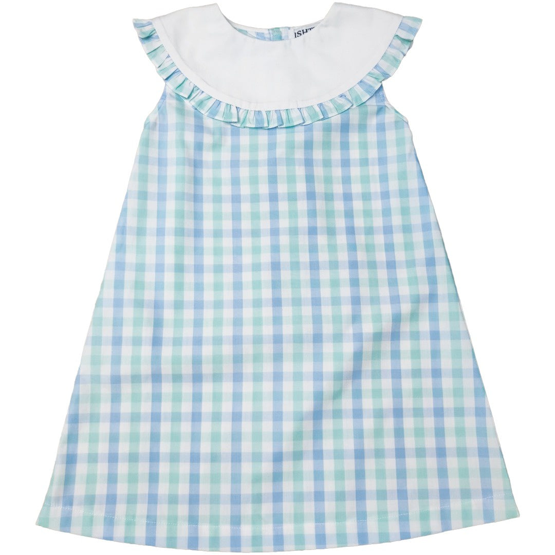 Ishtex Aqua Plaid Girl's Dress 5S014 5202