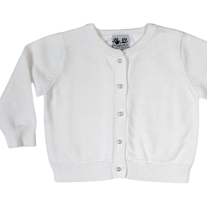 Fingerprints Grace White Sweater Pearl Buttons 600