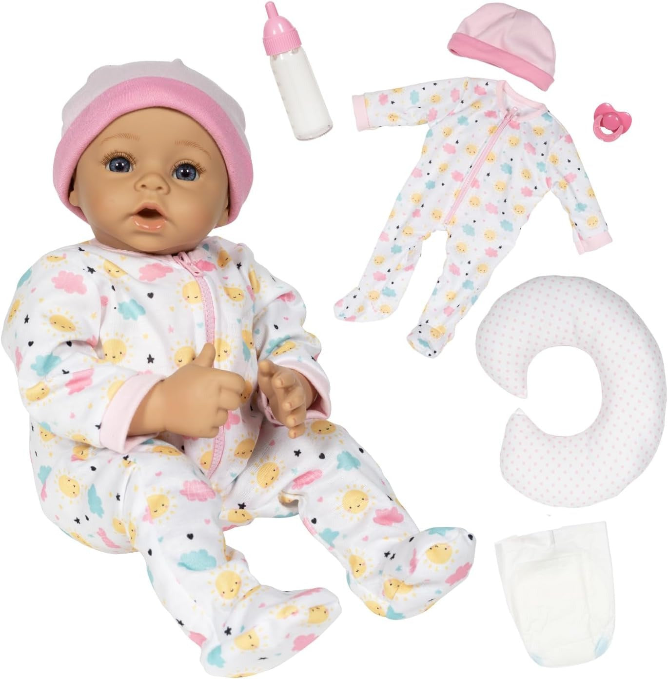 Adora sunshine pink 7 piece doll gift set